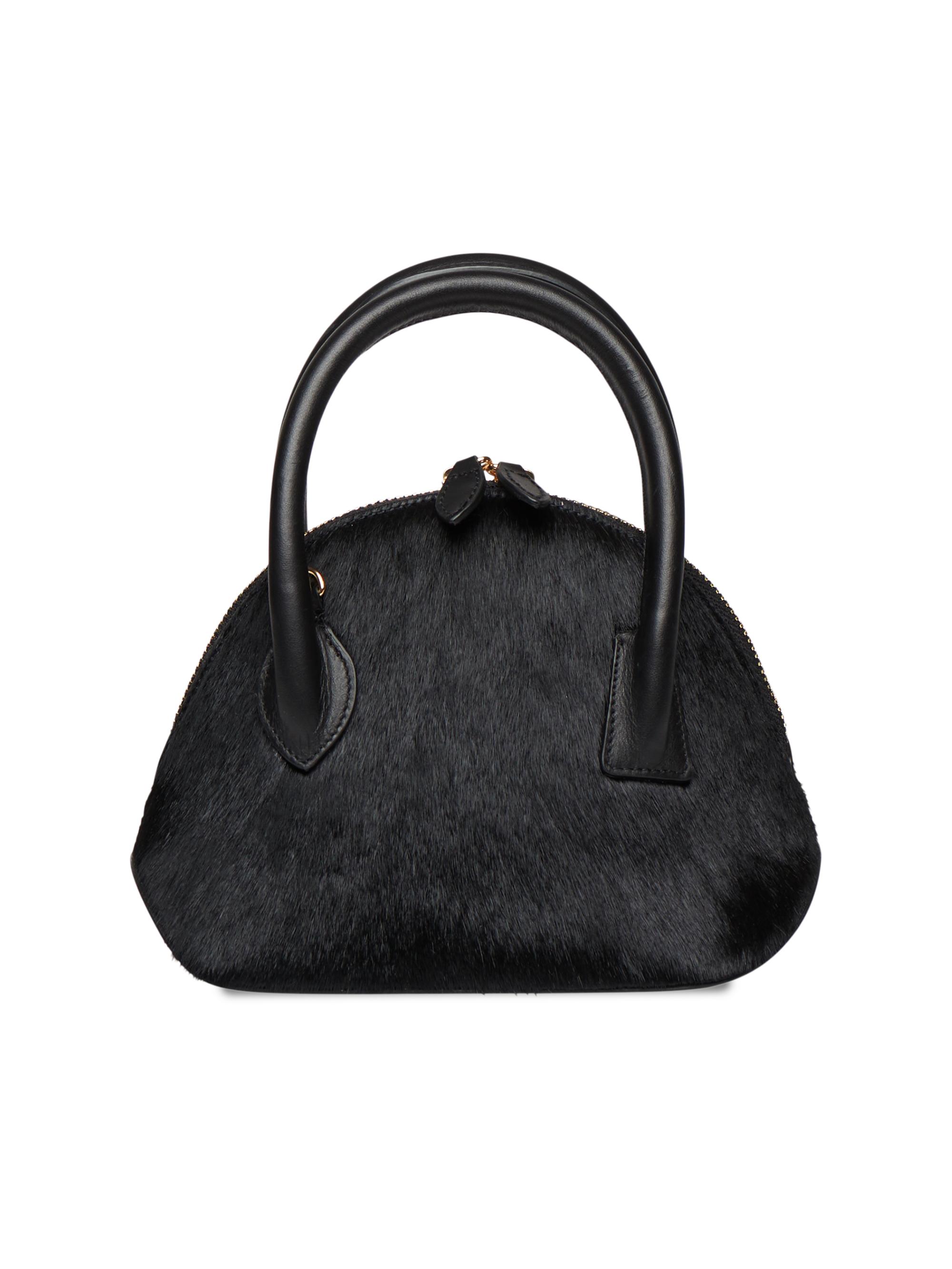 Liffner Women's Mini Calf Hair Bowler - Black Calf