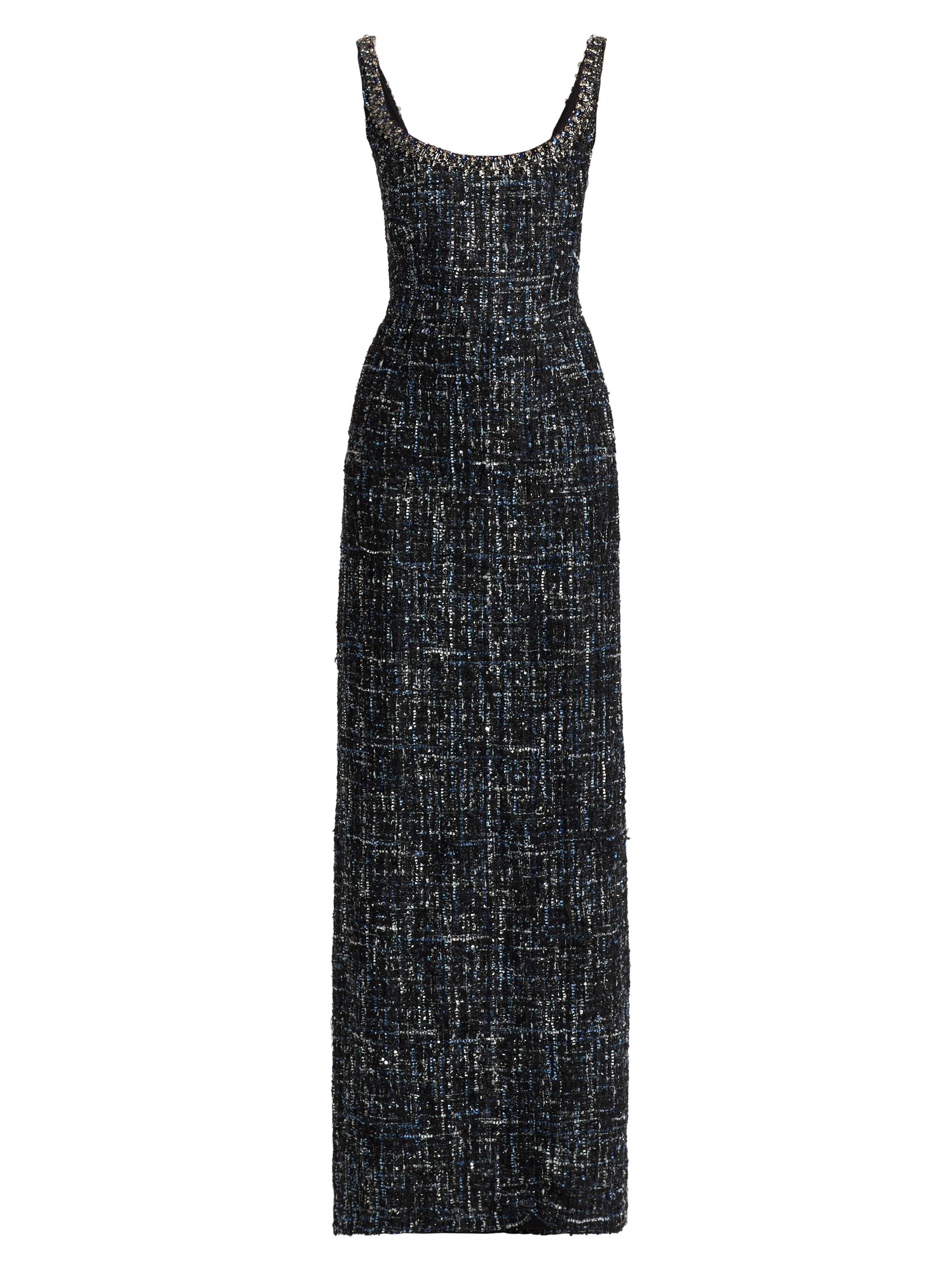 Sachin & Babi Women's Lana Embellished Tweed Column Gown - Obsidian Frost