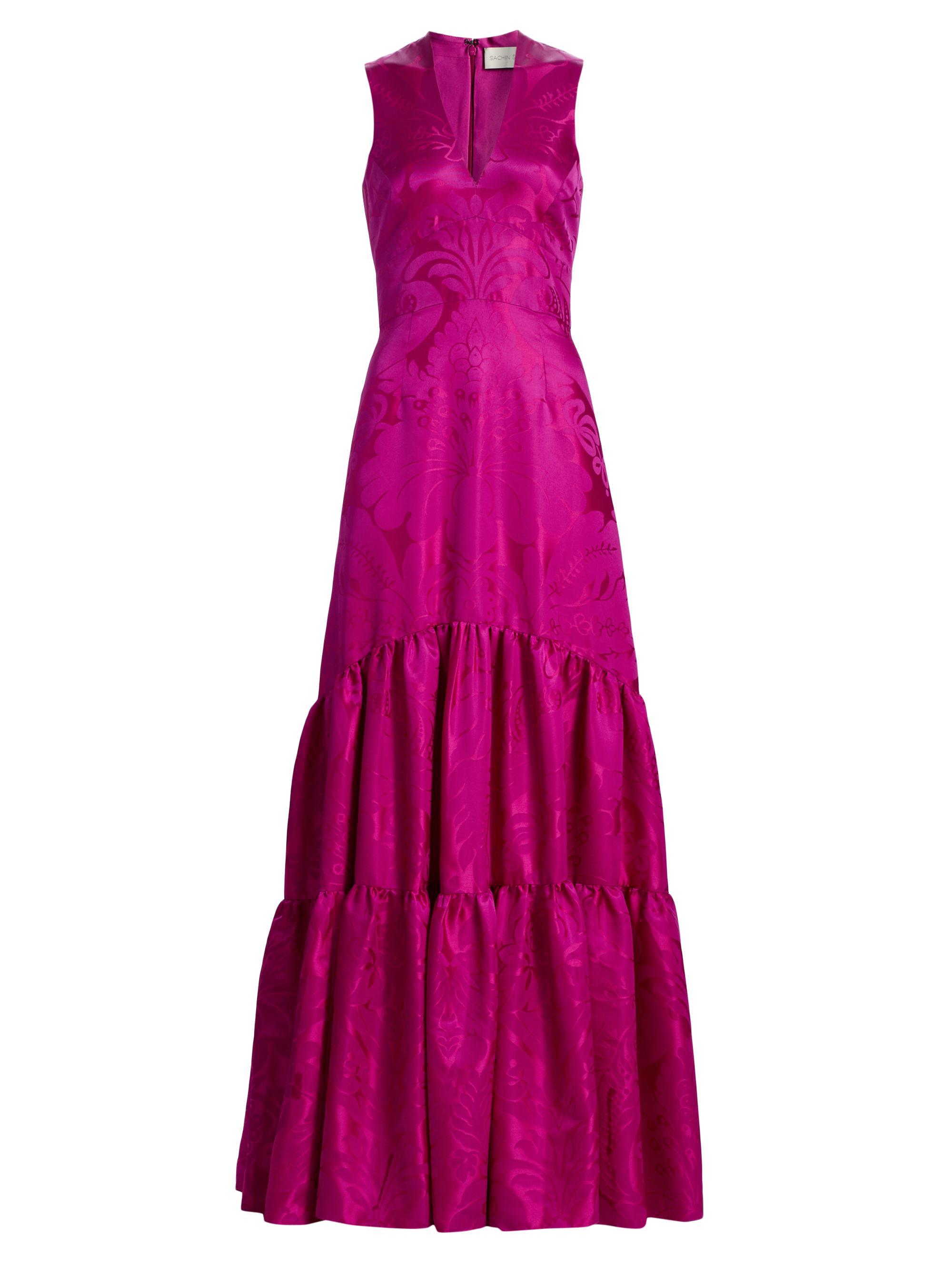 Sachin & Babi Women's Cella Floral Damask A-Line Gown - Pink Sapphire Damask