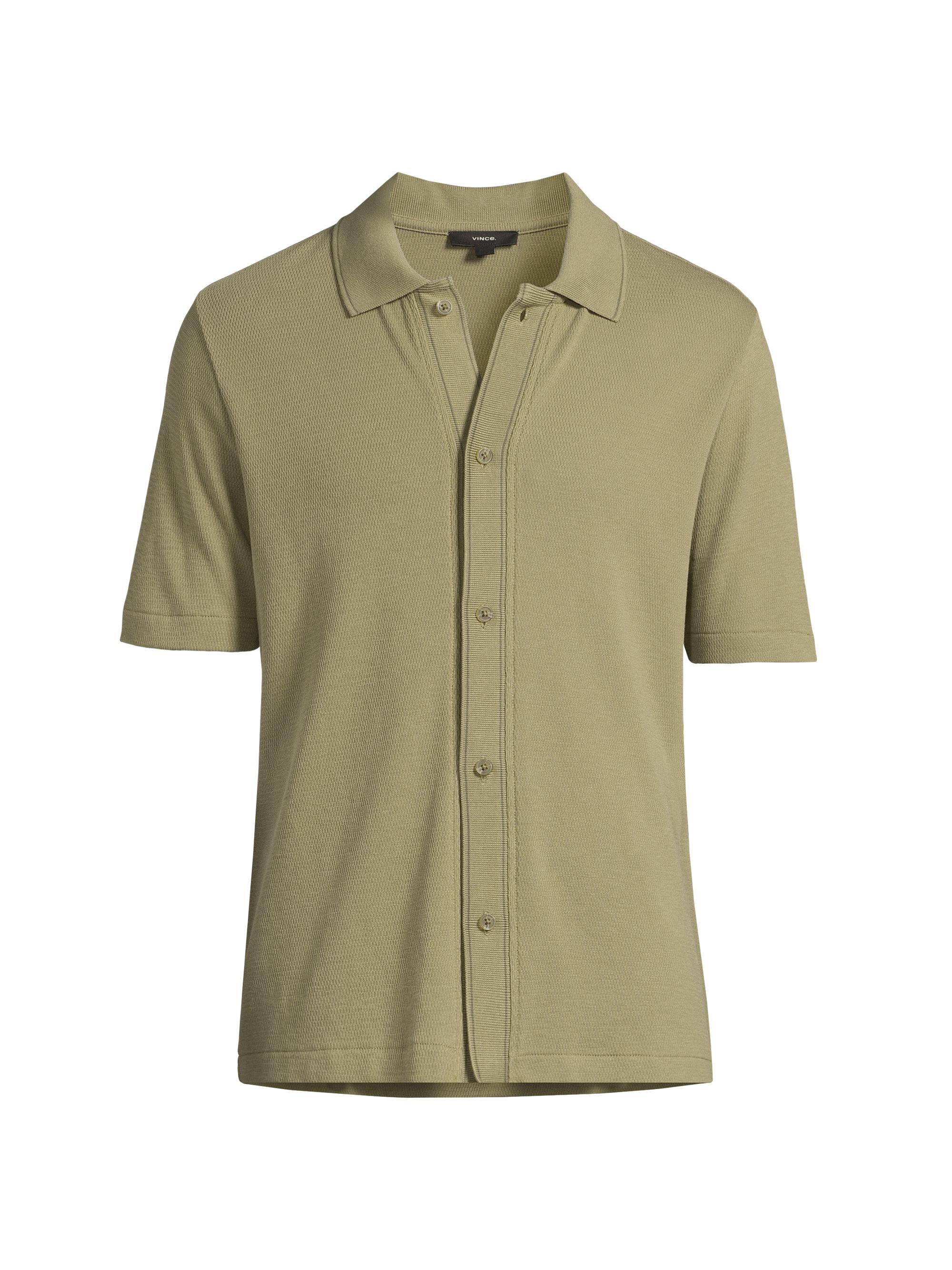 Vince Jacquard Striped Cotton-Blend Camp Shirt | Saks Fifth Avenue