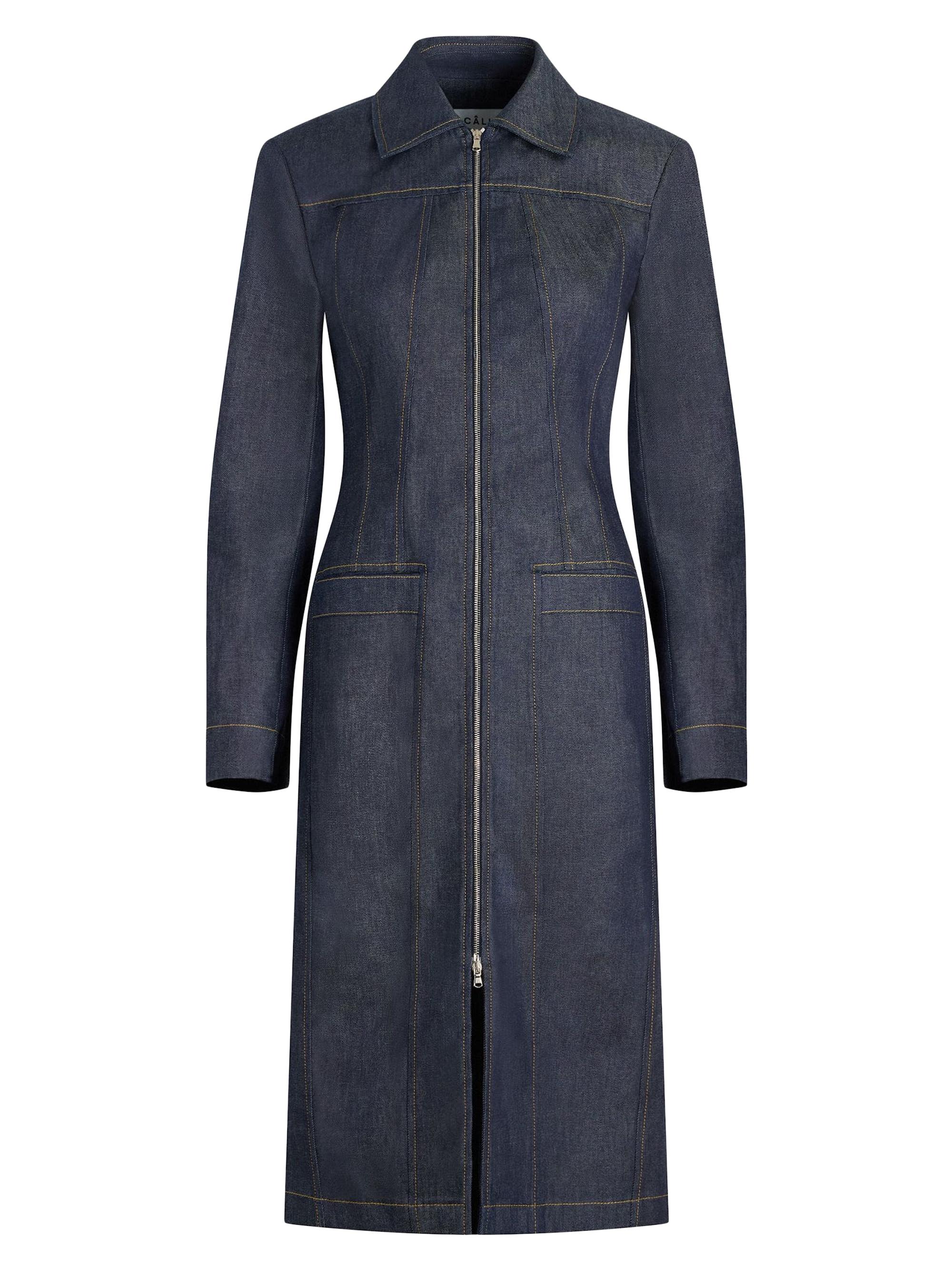 Callas Milano Women's Riia Long Jean Jacket - Indigo