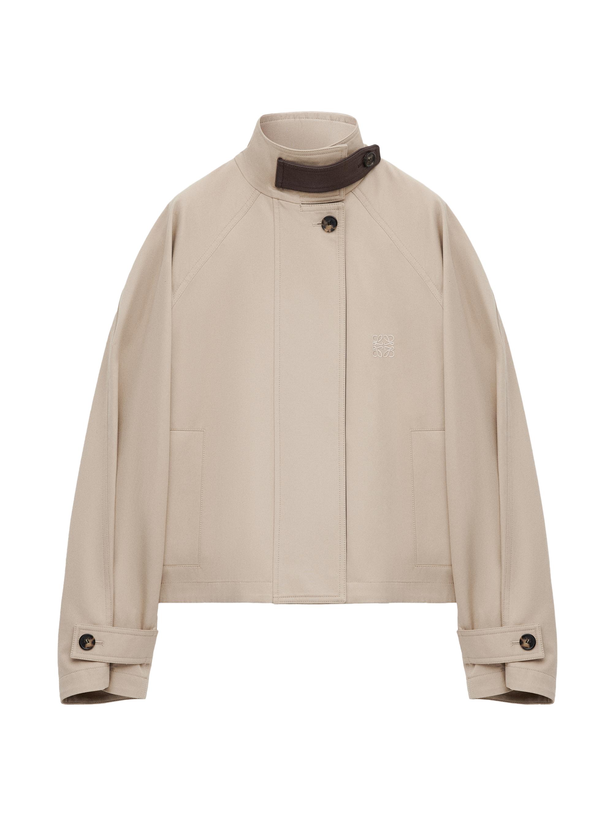 LOEWE Women's Raglan-Sleeve Cotton-Blend Short Parka - Beige