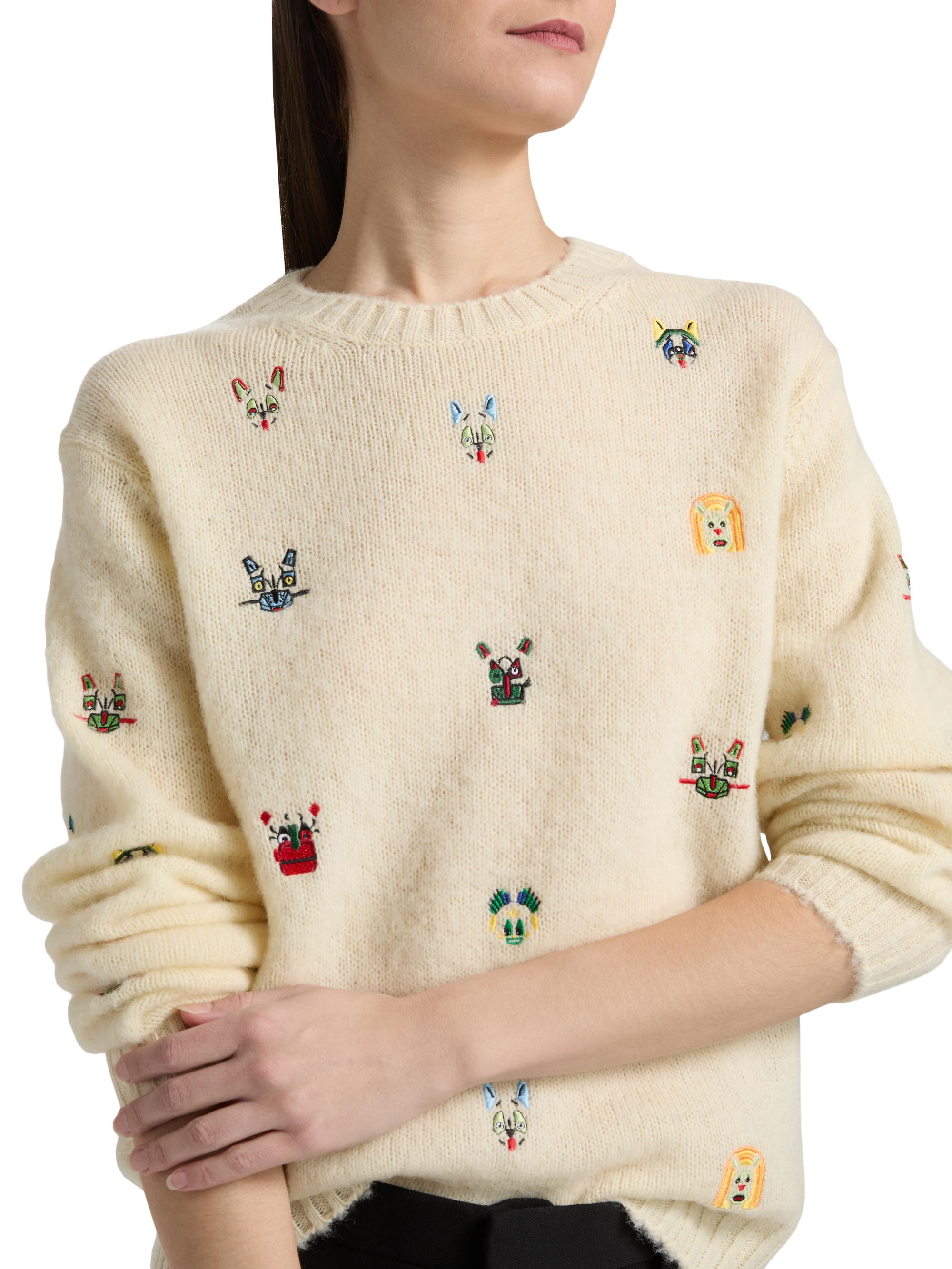 LOEWE LOEWE x Louis Wain Embroidered Wool Sweater | Saks Fifth Avenue
