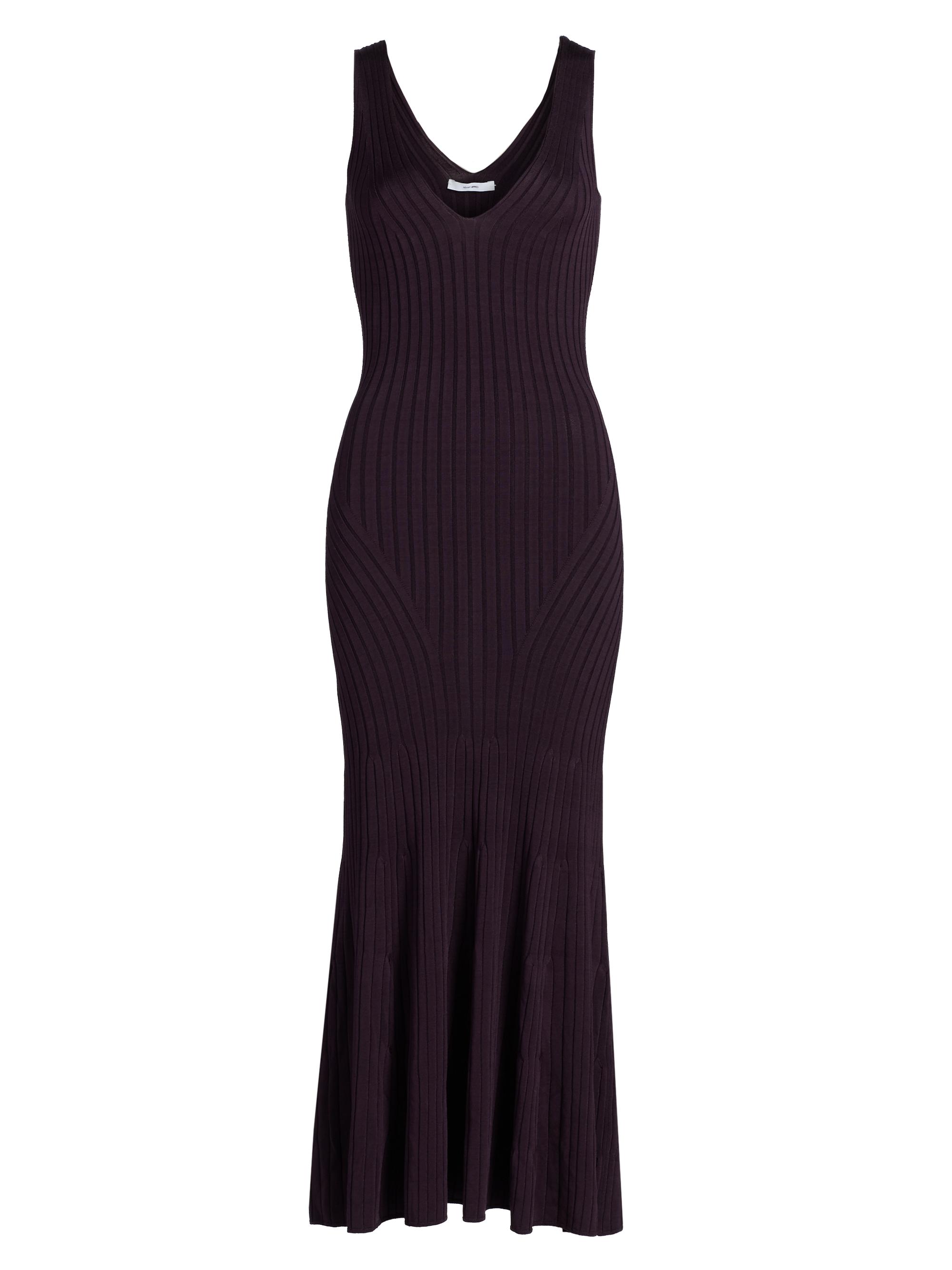 Adam Lippes Women's Sleeveless Rib-Knit Midi-Dress - Aubergine