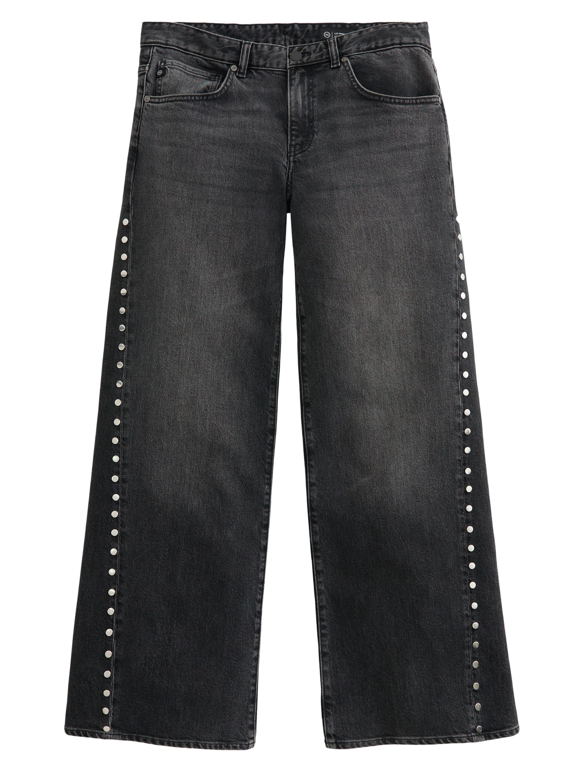 AG Jeans Adria Studded Wide-Leg Jeans | Saks Fifth Avenue