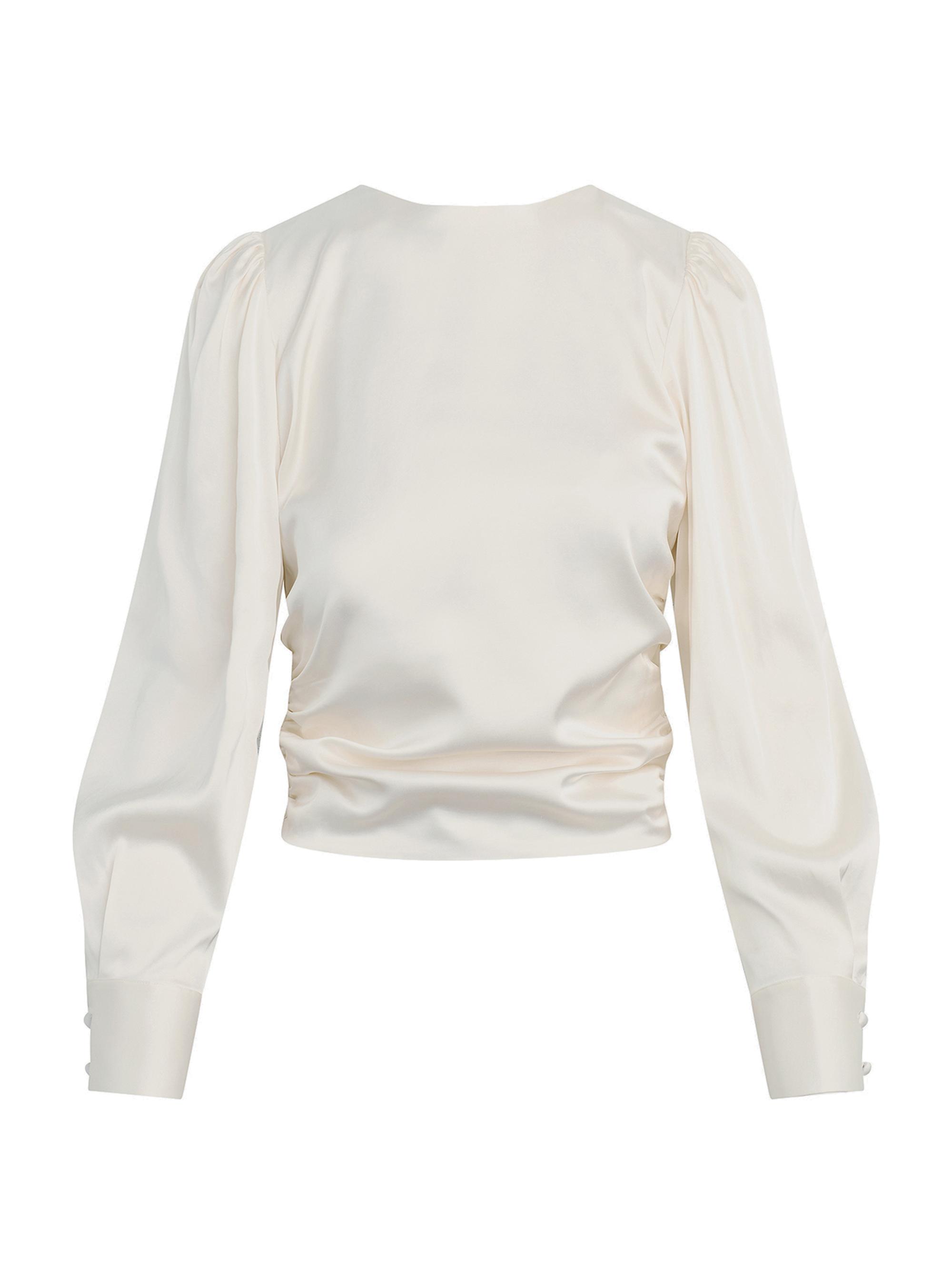 Joe's Jeans Women's The Marie Tie-Back Satin Blouse - Ecru