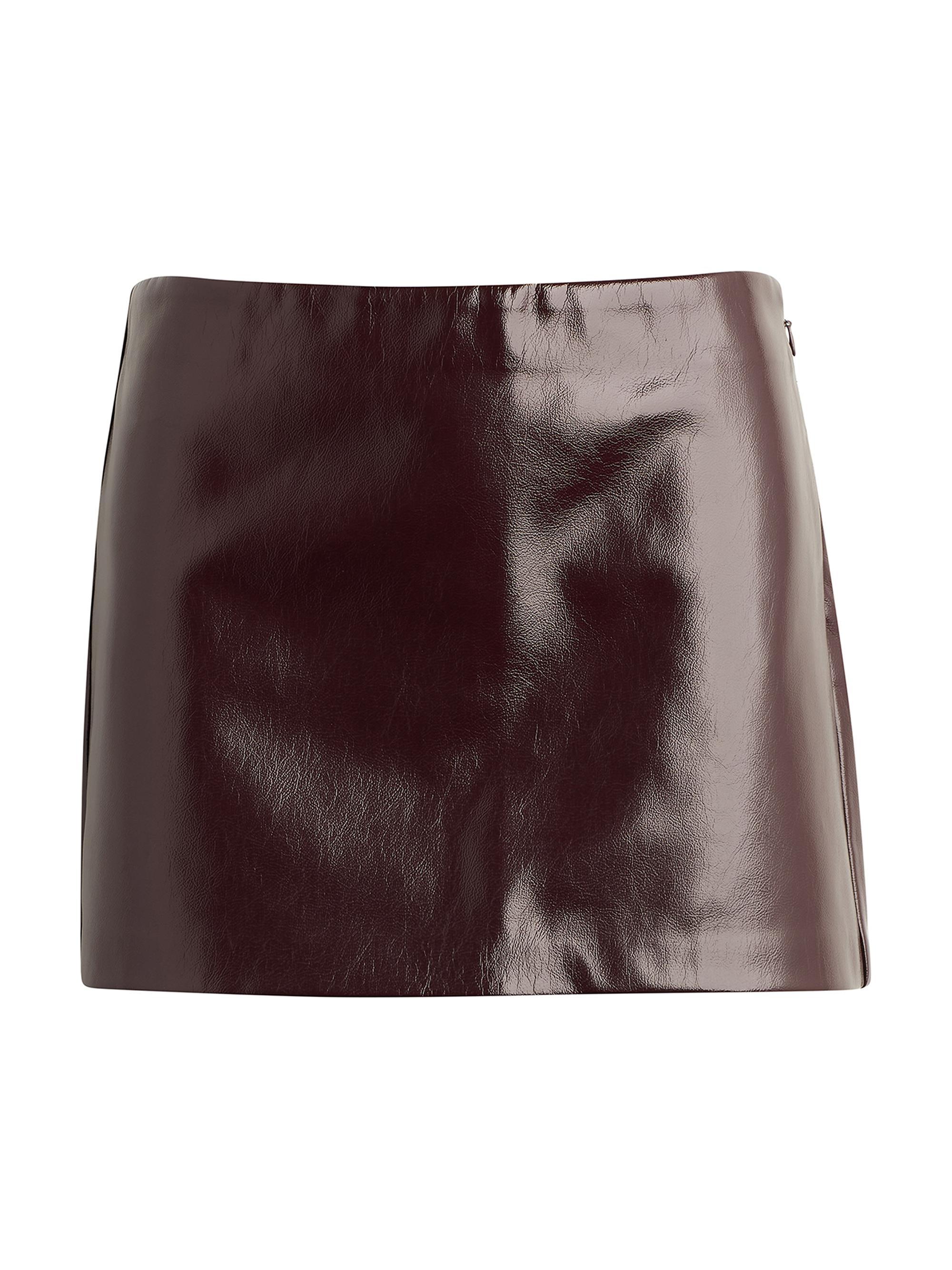 Joe's Jeans Women's The Faux Patent Leather Miniskirt - Bordeaux