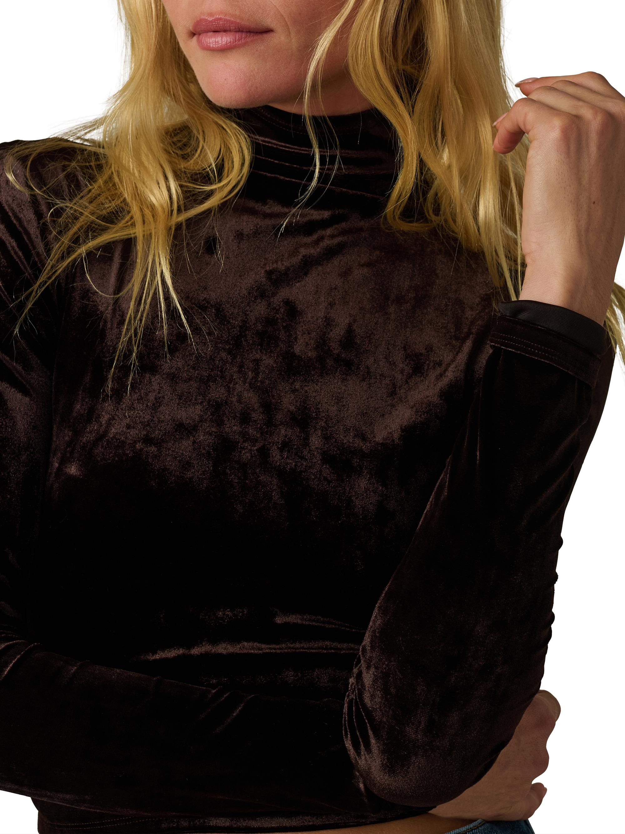 【a】MEJI TOP SHINY VELOURS カットソー Sequin-embroidered velvet crop top Black / Gray For Women | Maje