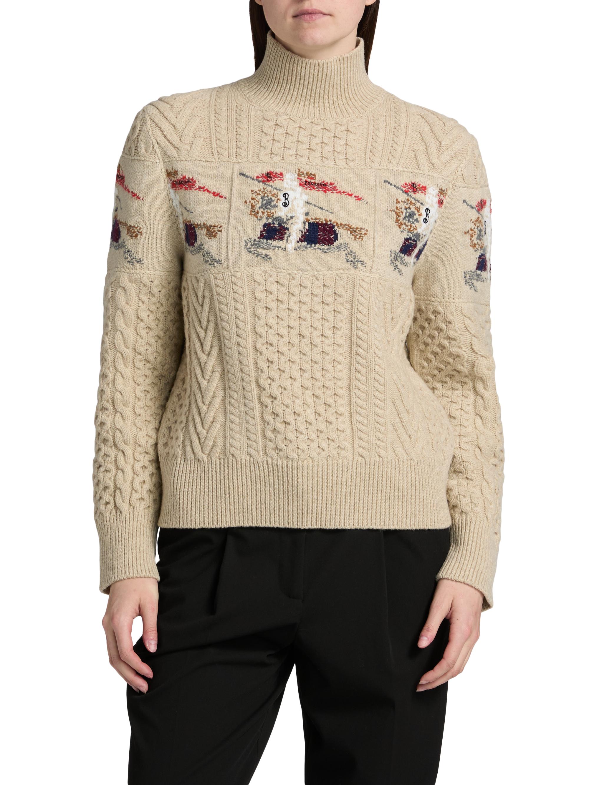 Burberry Edie EKD Aran Knit Turtleneck Sweater | Saks Fifth Avenue