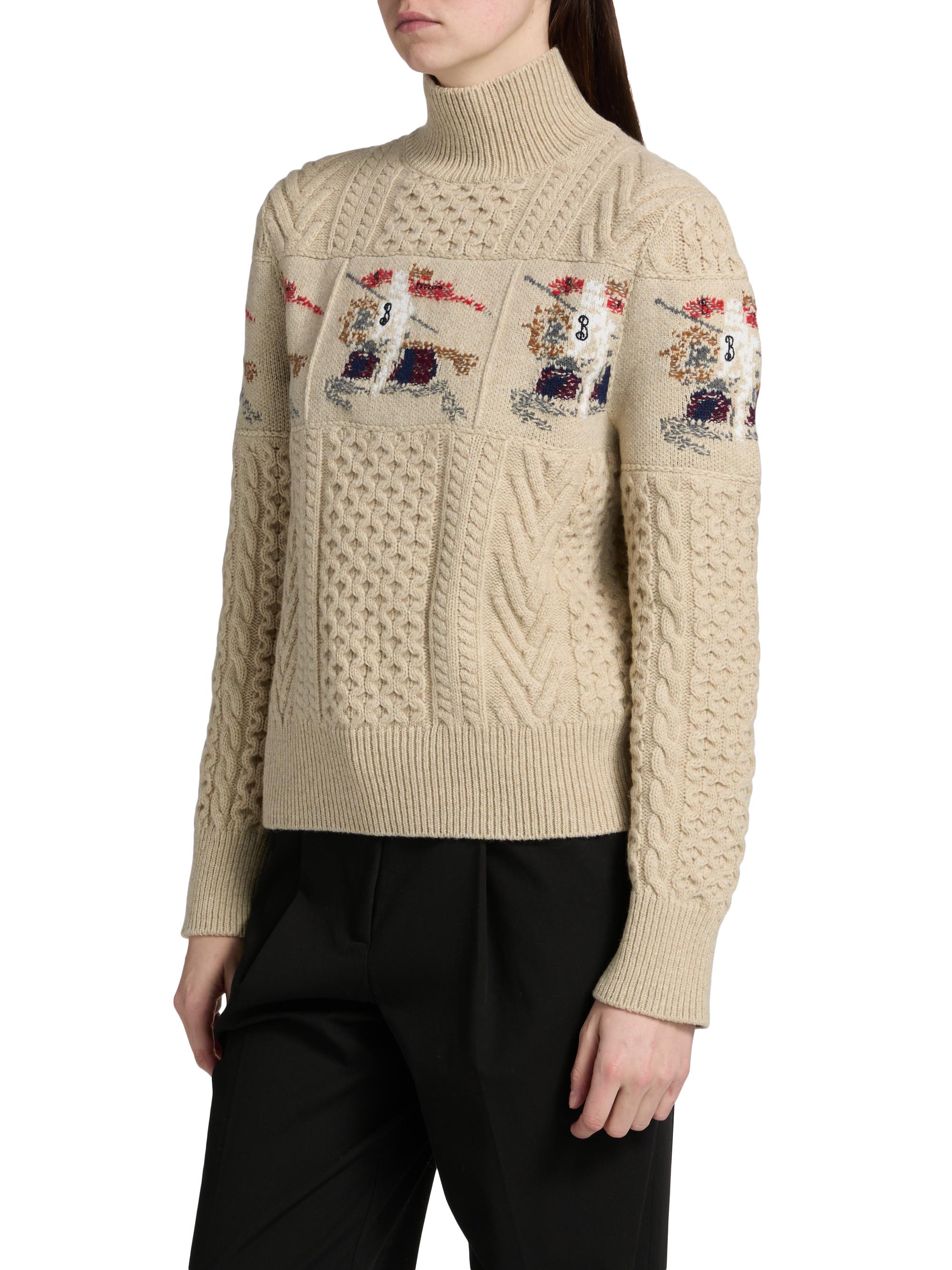 Burberry Edie EKD Aran Knit Turtleneck Sweater | Saks Fifth Avenue
