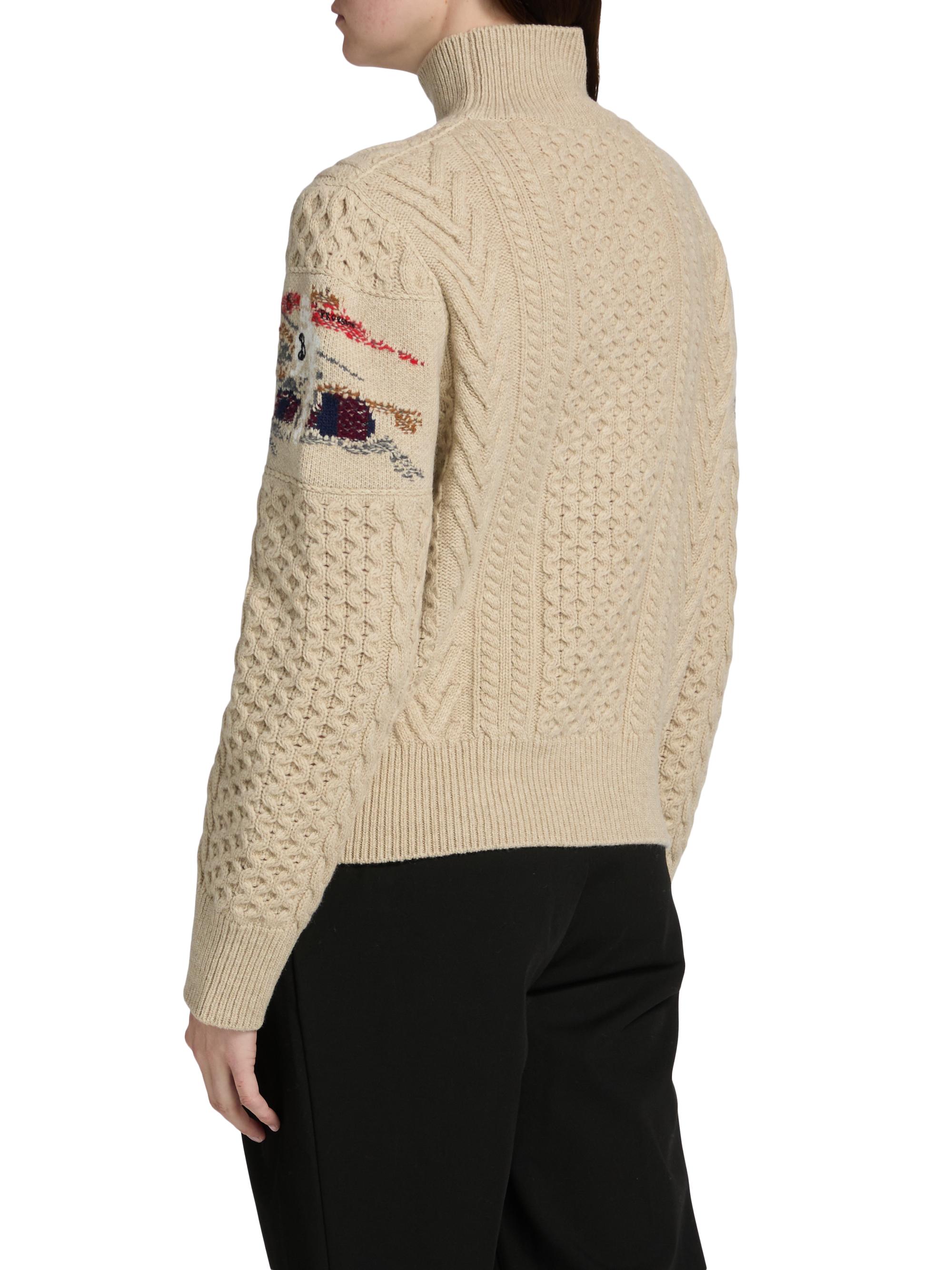 Burberry Edie EKD Aran Knit Turtleneck Sweater | Saks Fifth Avenue