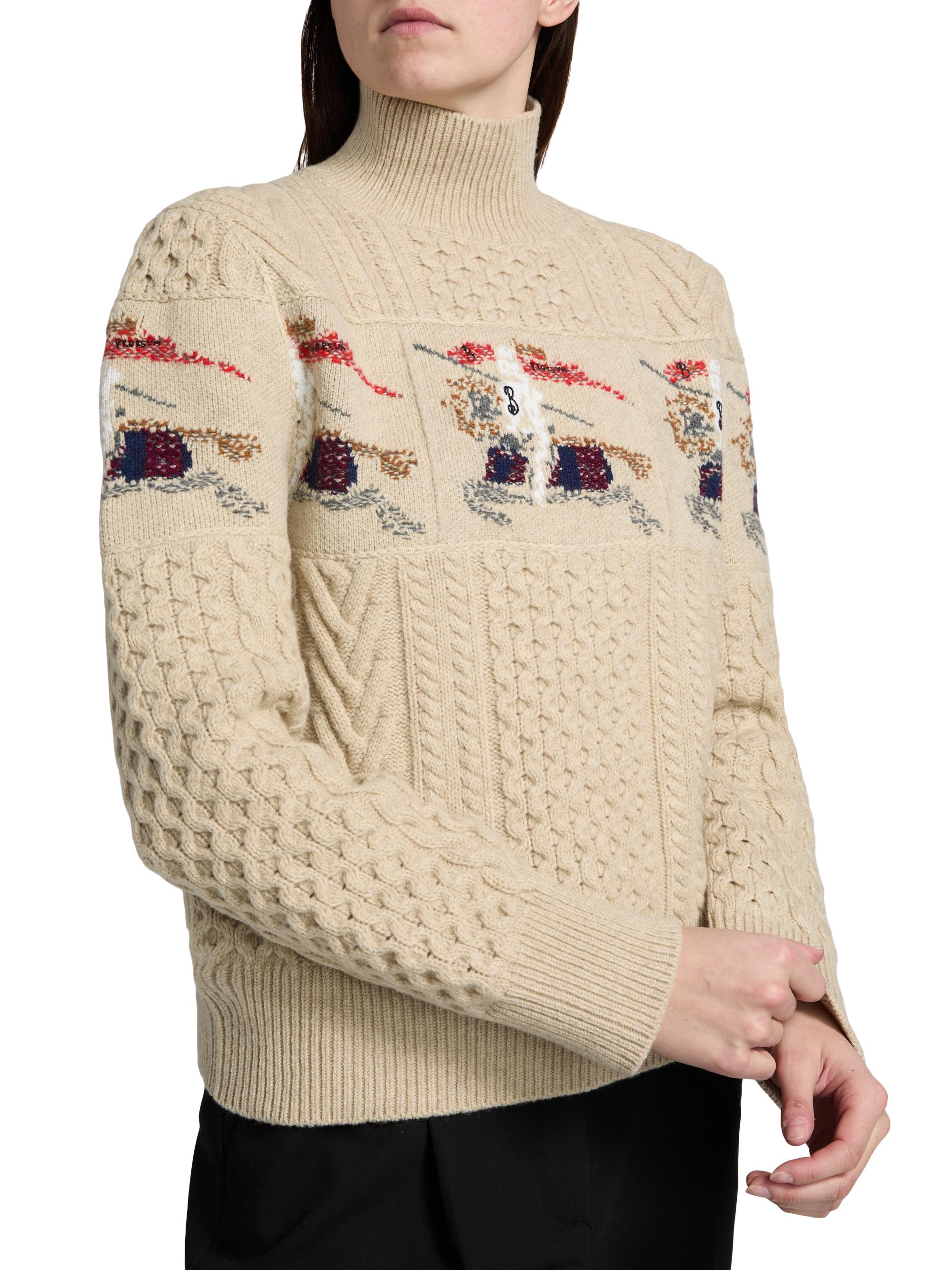 Burberry Edie EKD Aran Knit Turtleneck Sweater | Saks Fifth Avenue