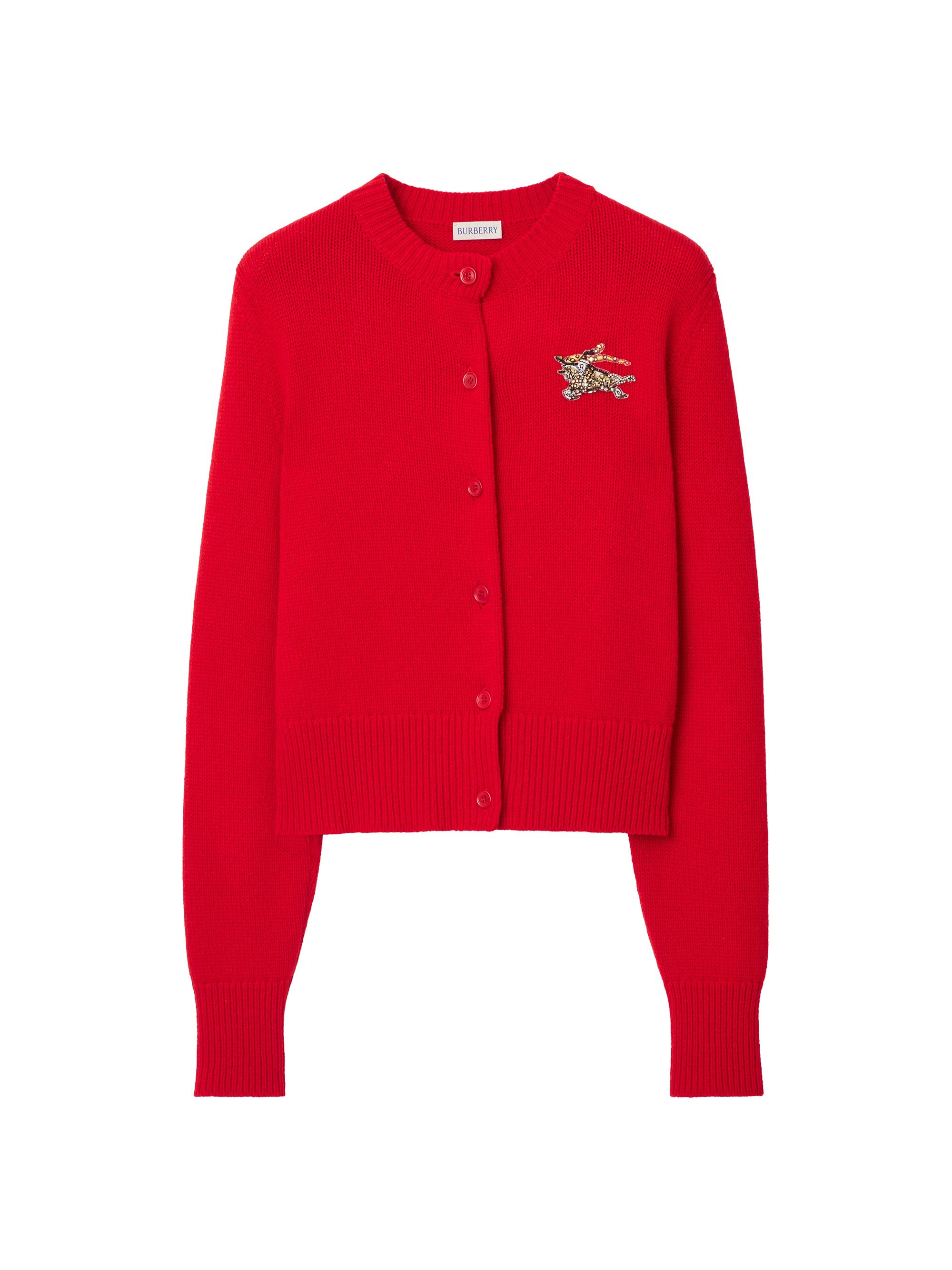 Burberry Women's Sienna Embellished EKD Cardigan - Crayon Red