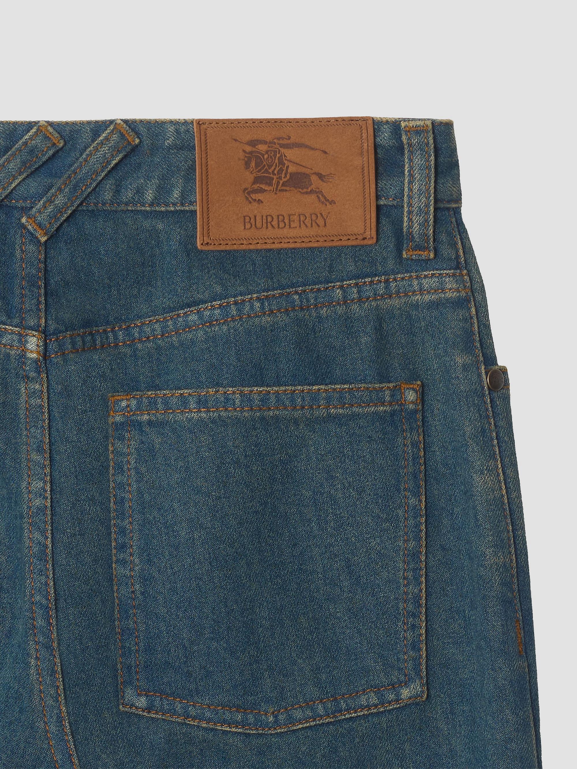 Burberry Dalia Checked-Pocket EKD Straight Jeans | Saks Fifth Avenue