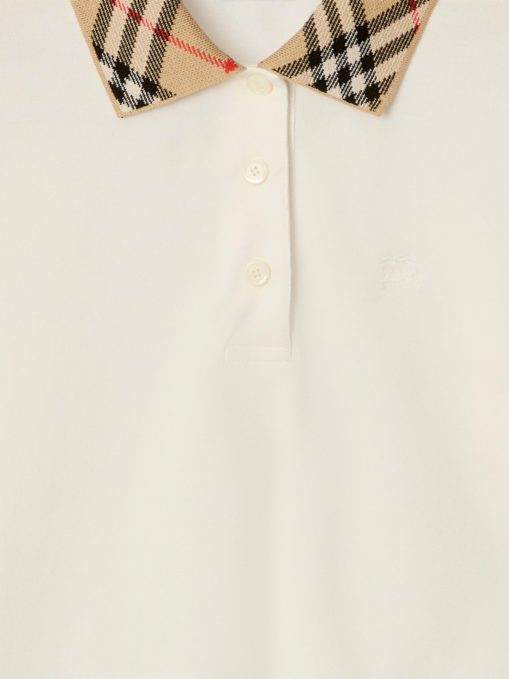 Burberry Imogen Check-Collar Polo Shirt | Saks Fifth Avenue