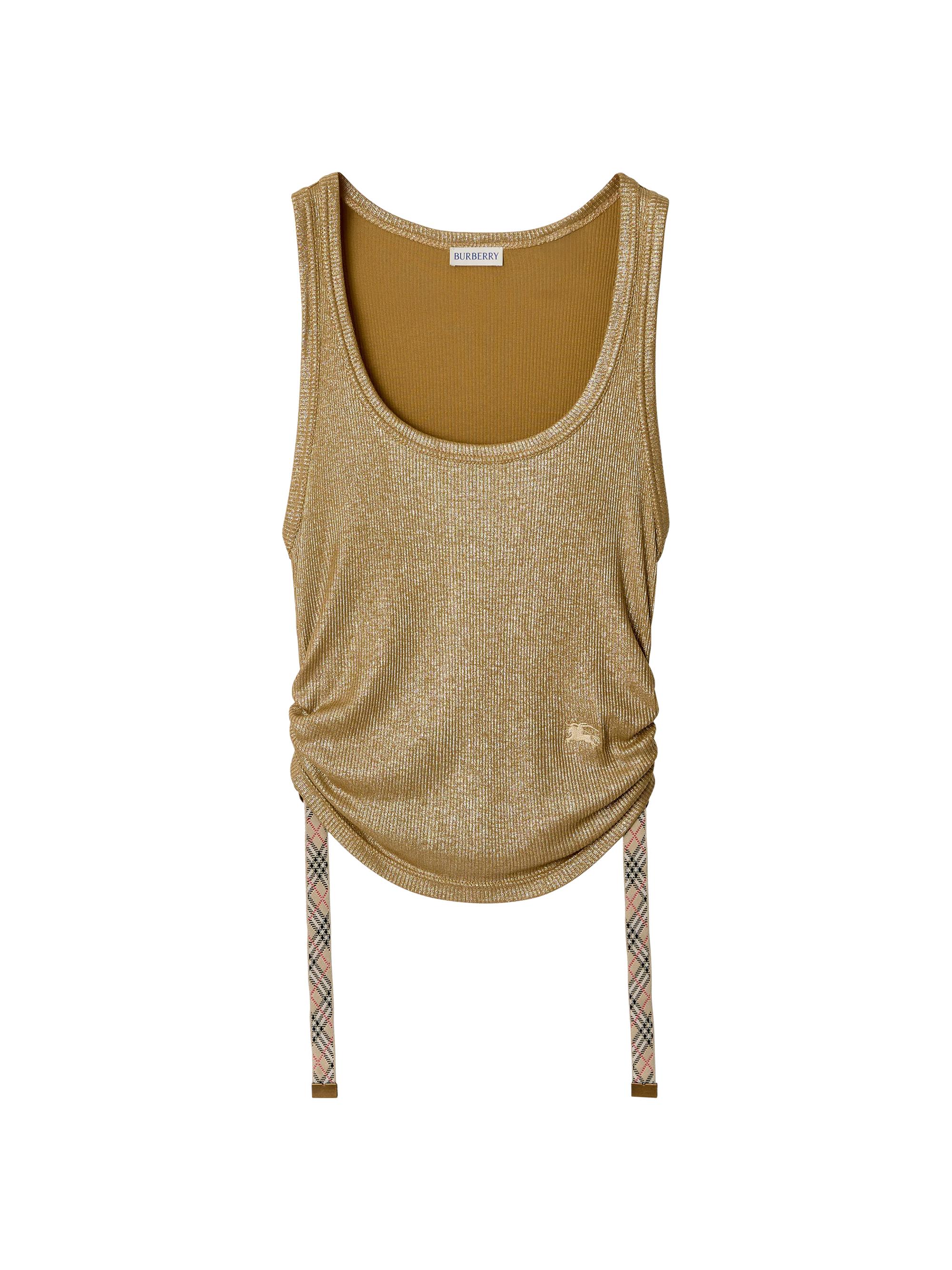 Burberry Tiana Metallic EKD Drawstring Tank | Saks Fifth Avenue