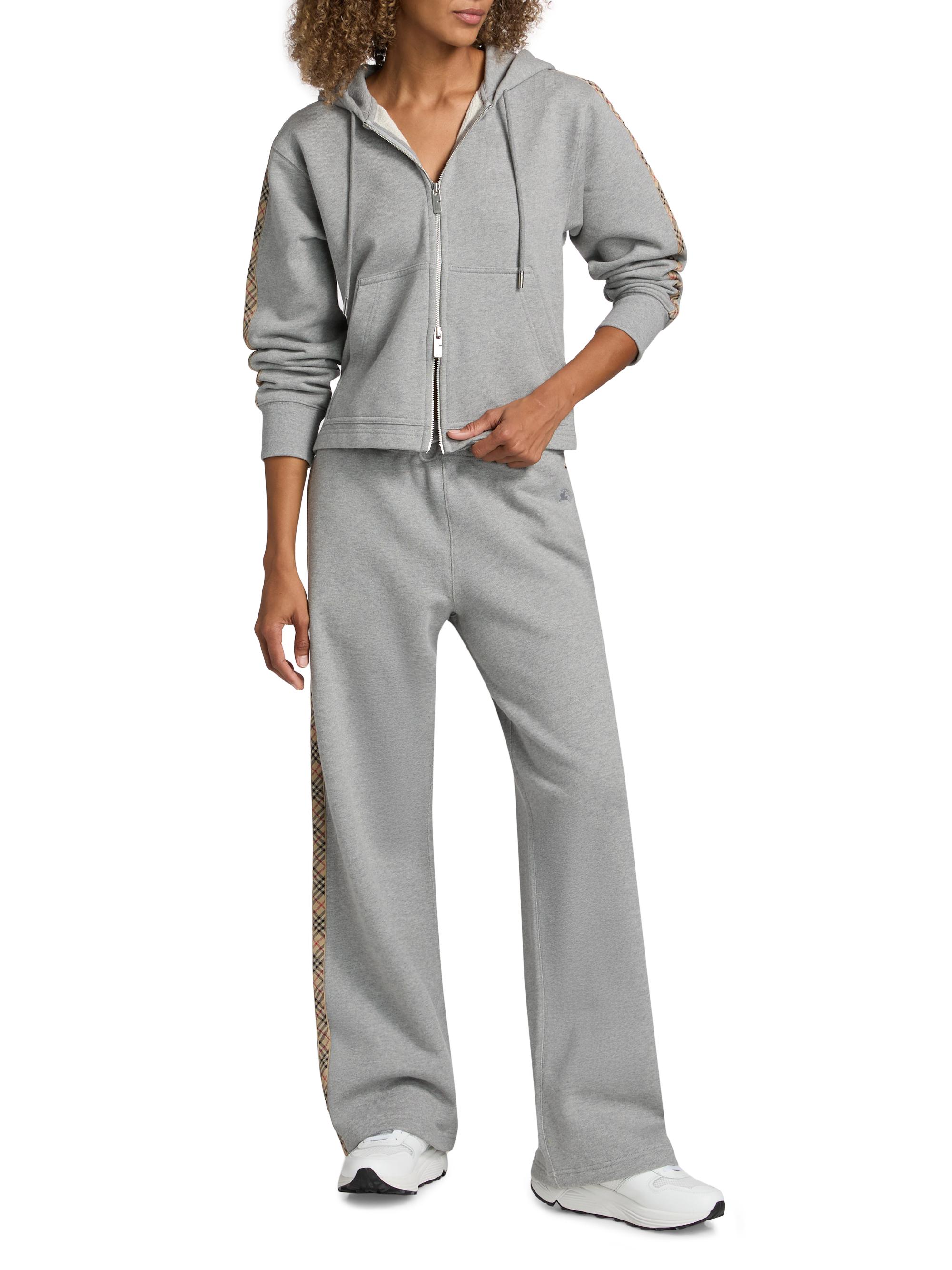 BURBERRY♡Y2K ファー フーディジップアップパーカー グレー チェック BURBERRY♡Y2K ファー フーディジップアップパーカー グレー チェック