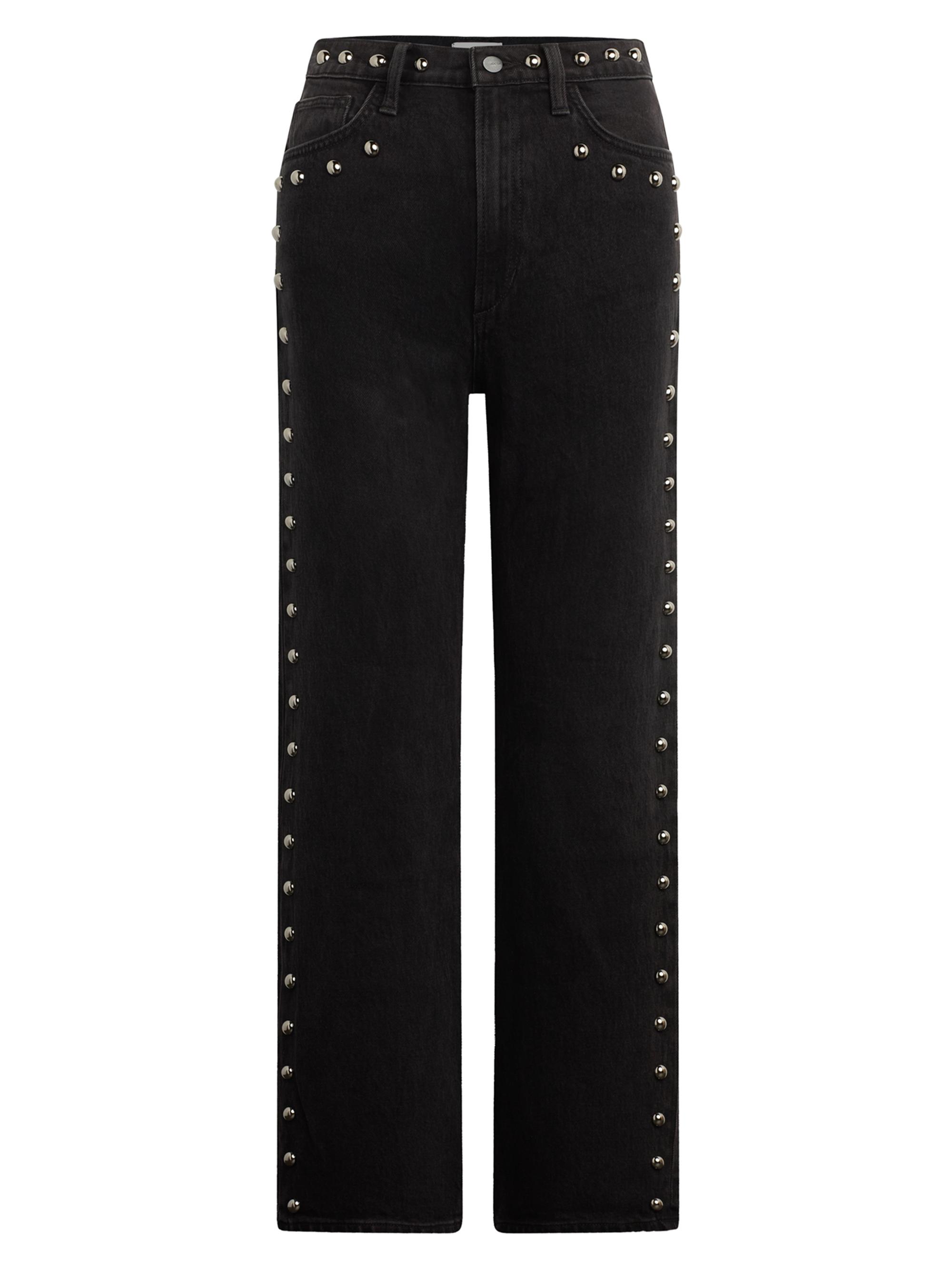 The Margot Studded Stretch-Cotton Straight-Leg Jeans