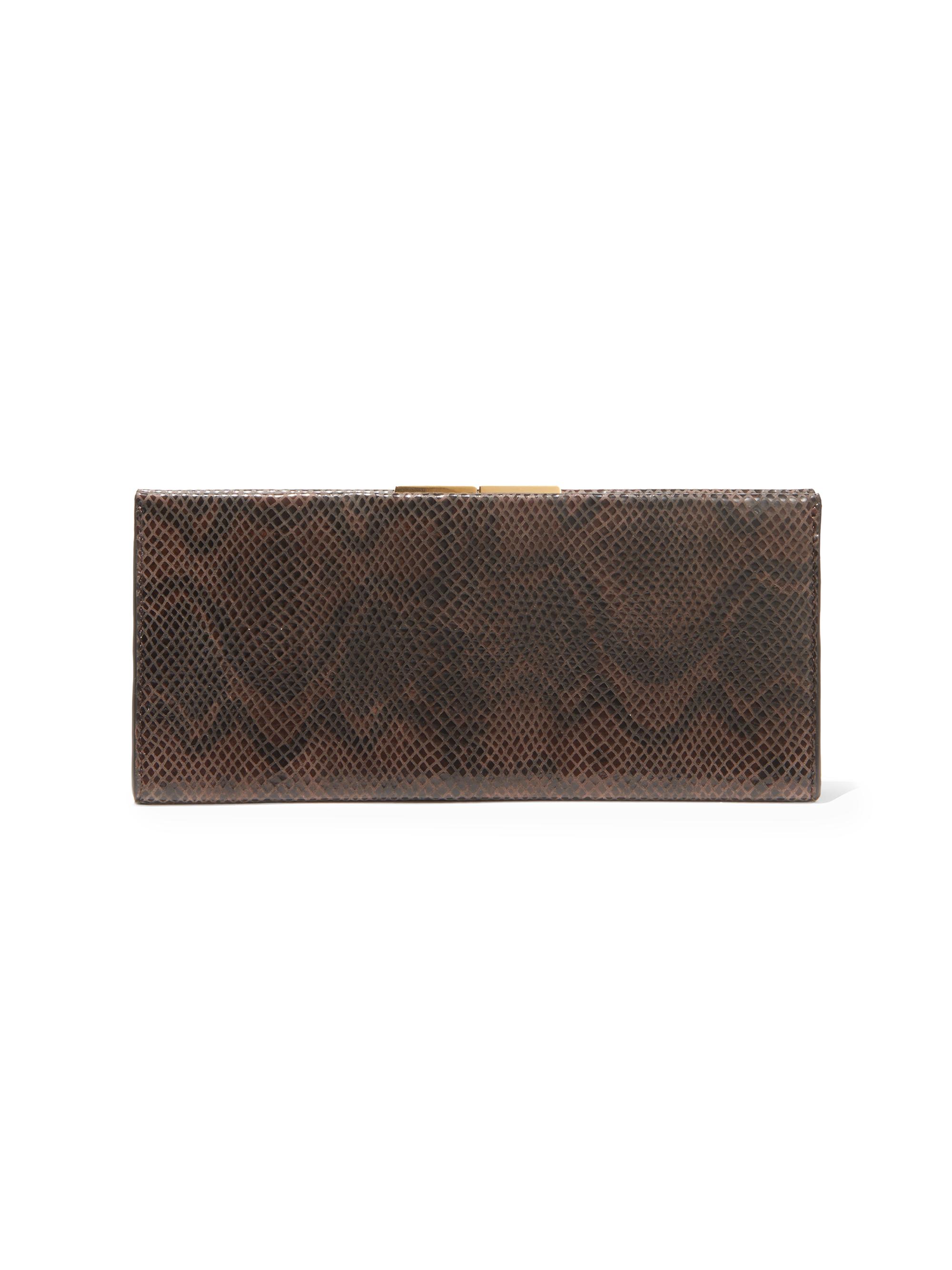 Nili Lotan Women's Anjelica Snakeskin-Embossed Leather Clutch - Espresso Black Snake