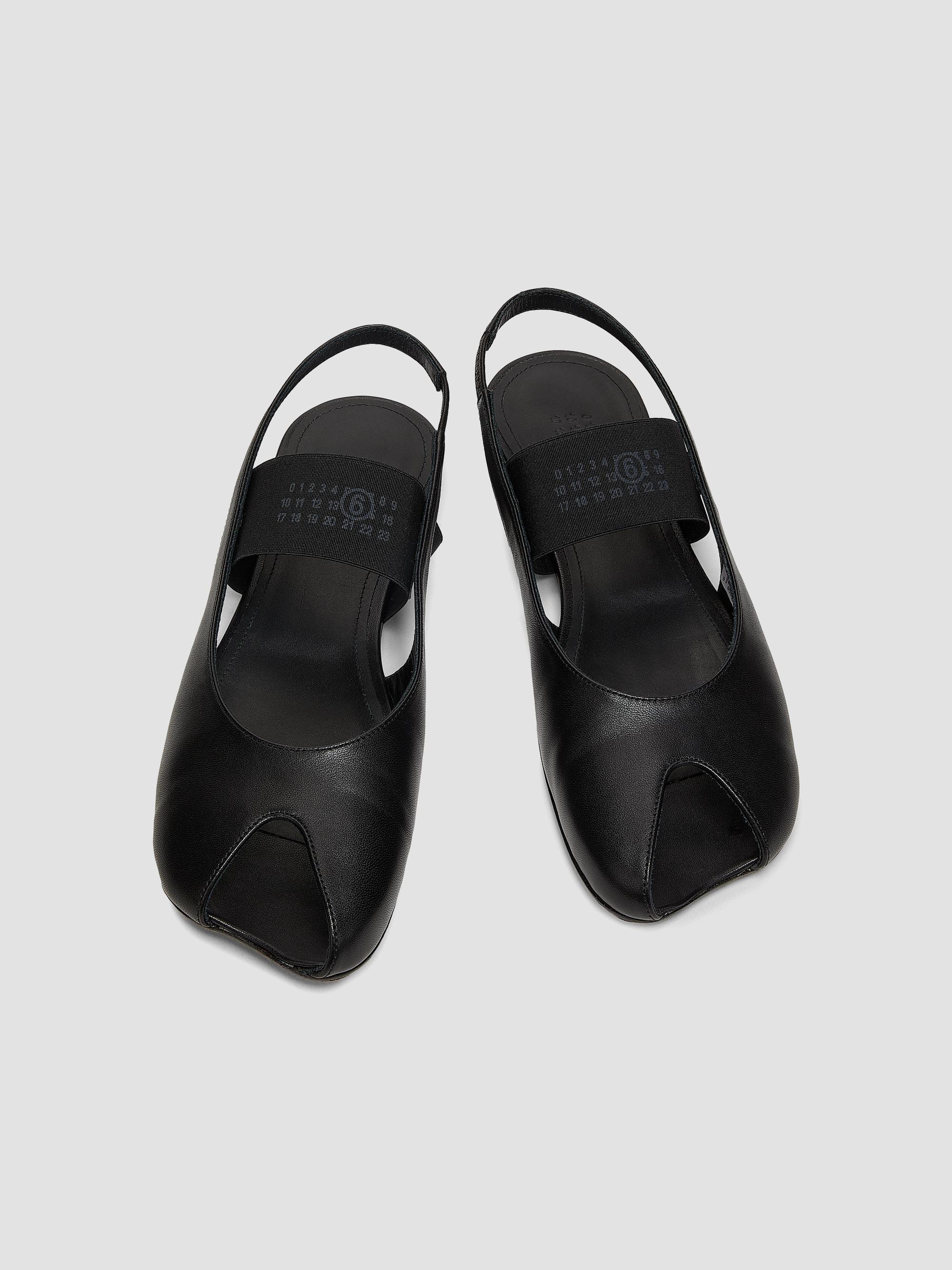 MM6 Maison Margiela Logo Peep-Toe Slingback Ballet Flats | Saks