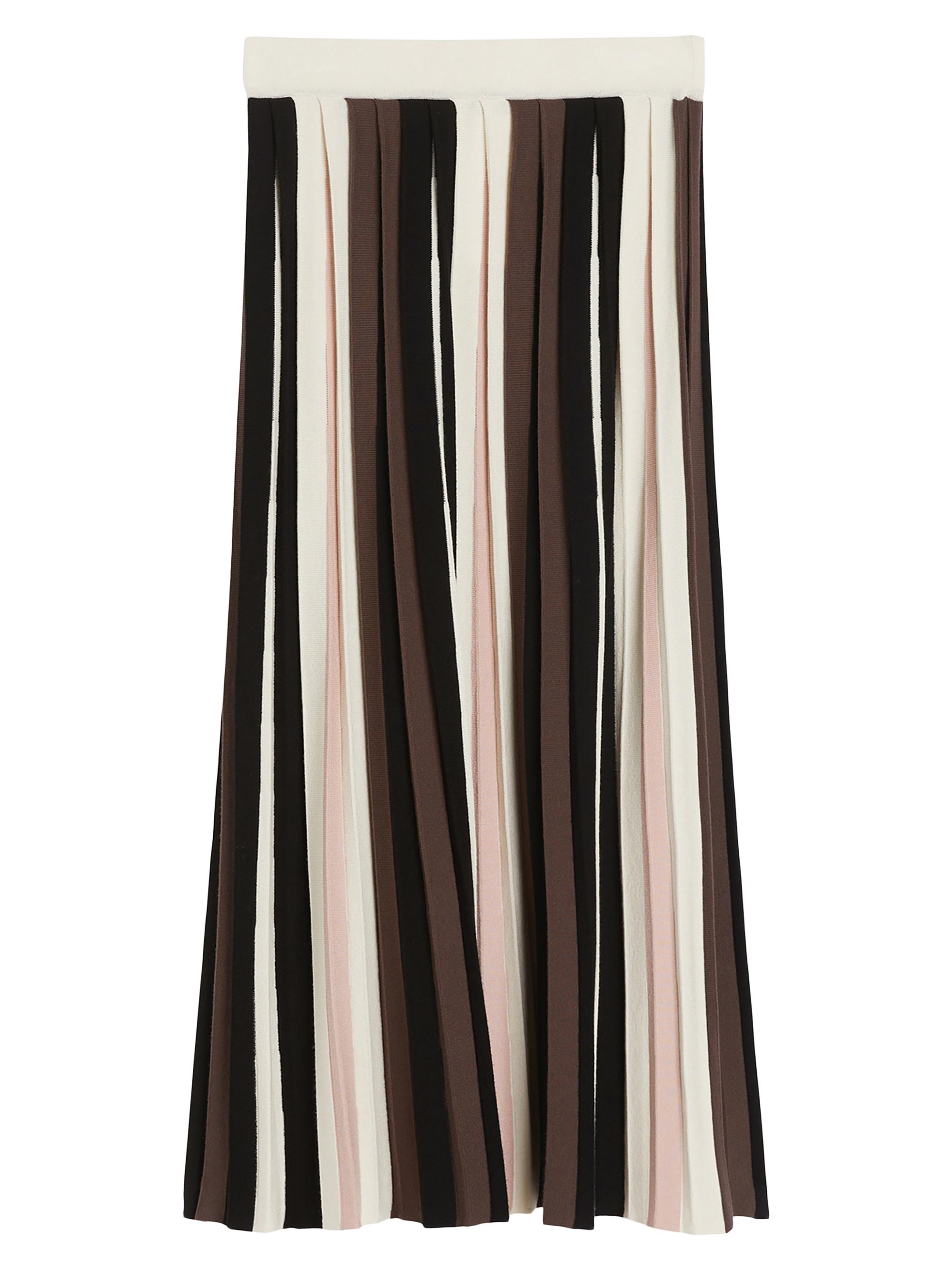 Weekend Max Mara Women's Plissé Pleated Viscose Skirt - Multicolour Pinstripes