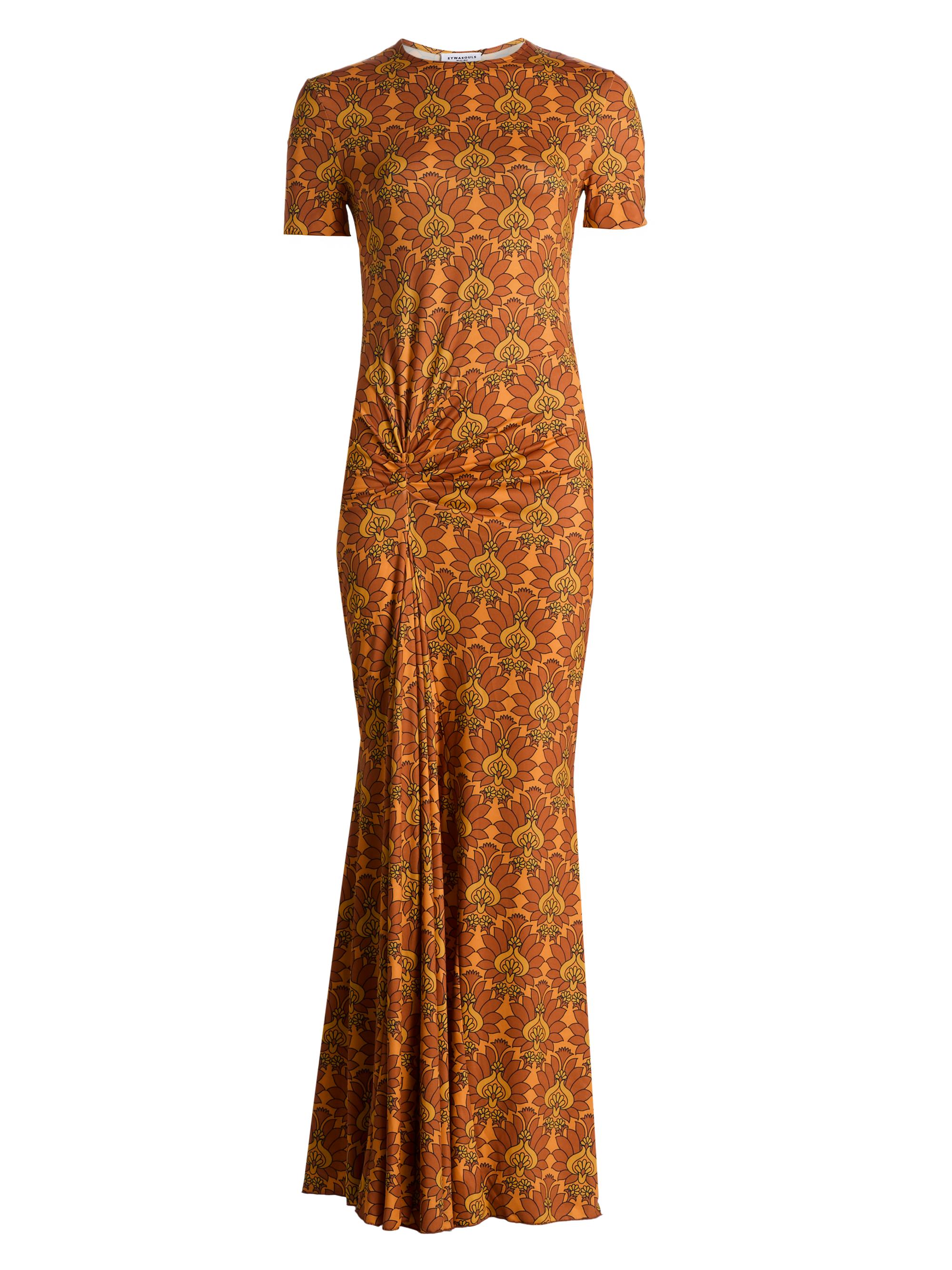 Eywasouls Malibu Women's Annie Floral Short-Sleeve Maxi Dress - Amber Lotus