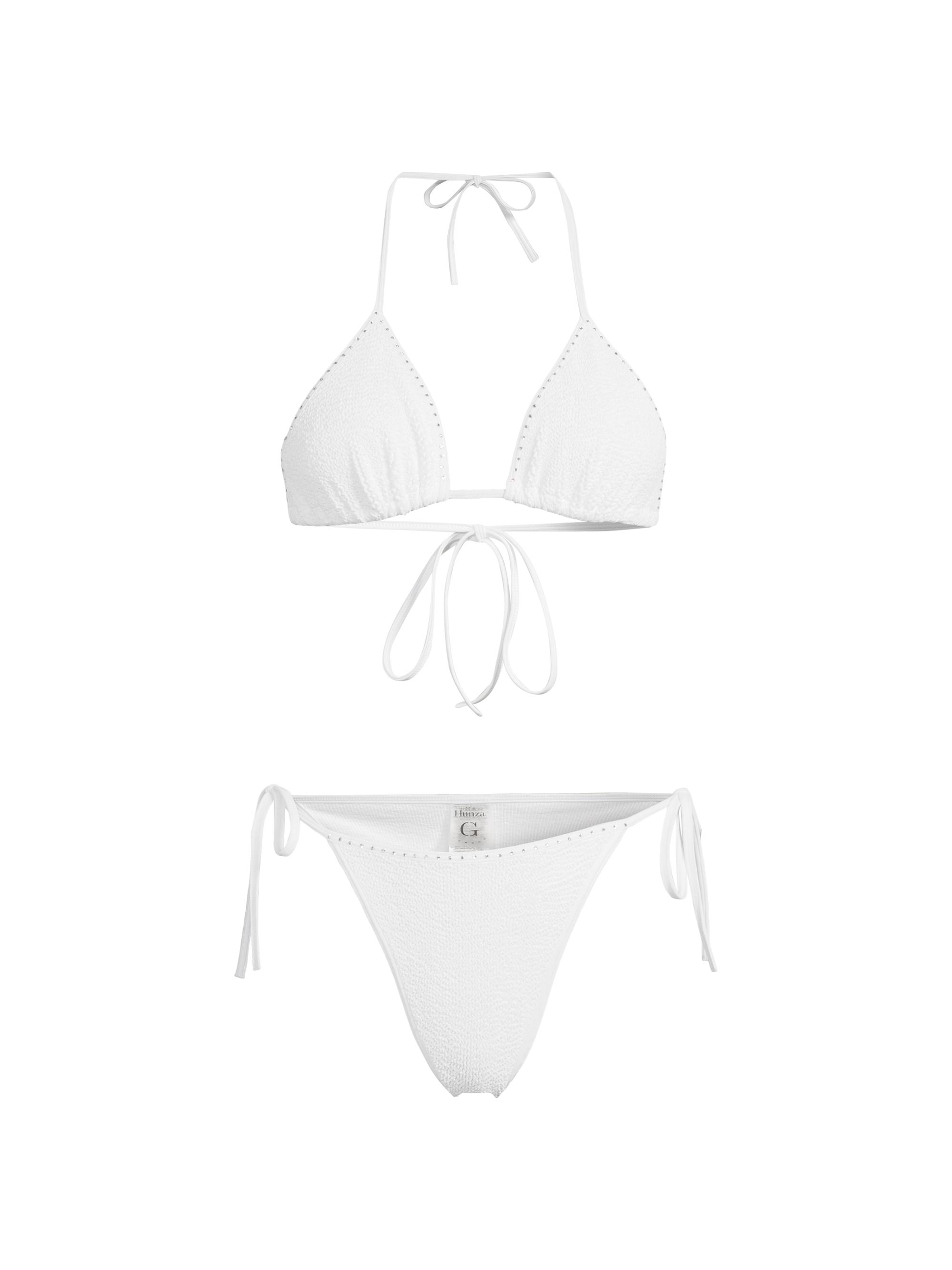 Hunza G Women's Gina Swarovski String Bikini - White