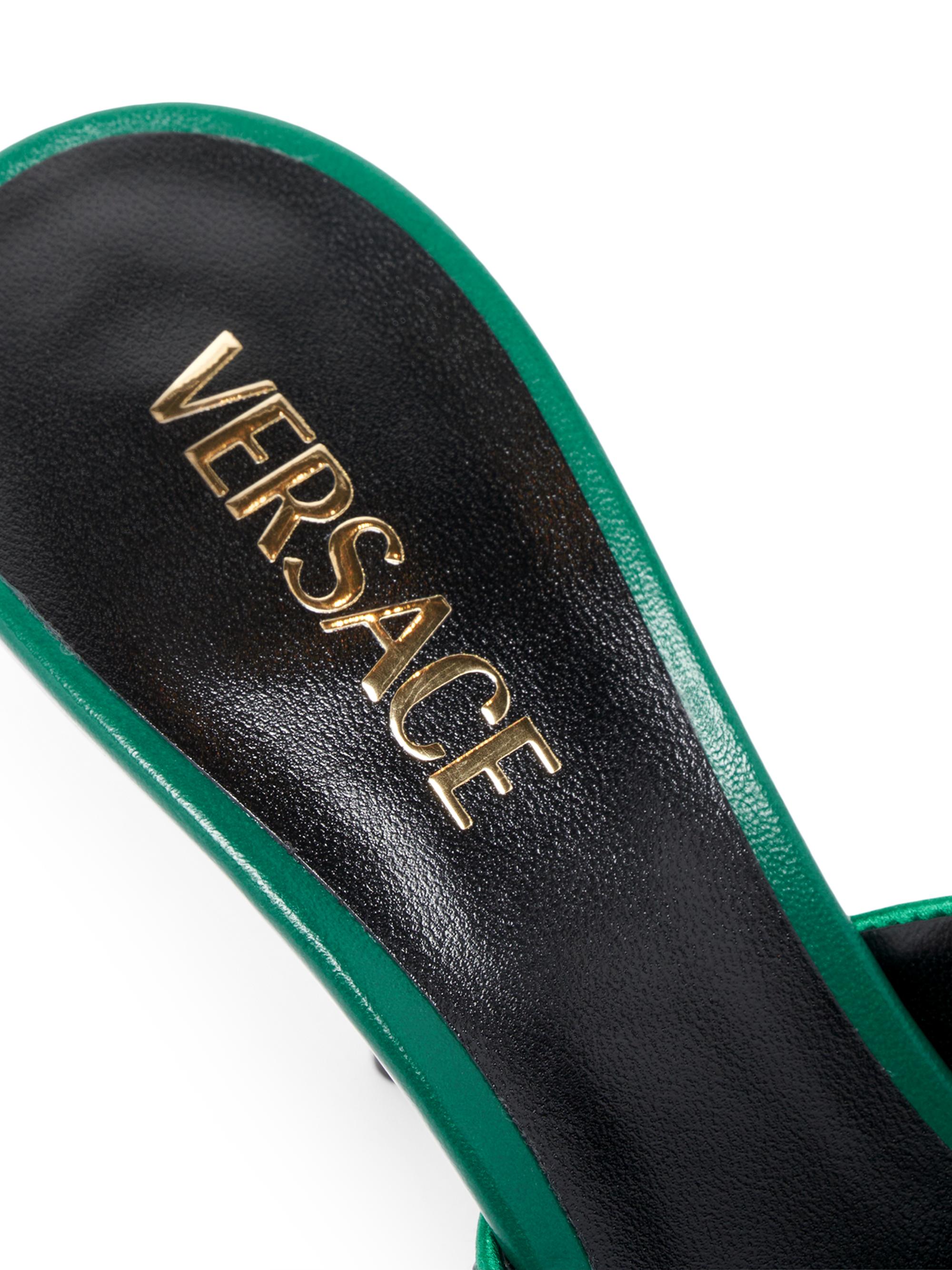 Versace Opera Bow 85MM Embellished Leather Mules | Saks Fifth Avenue