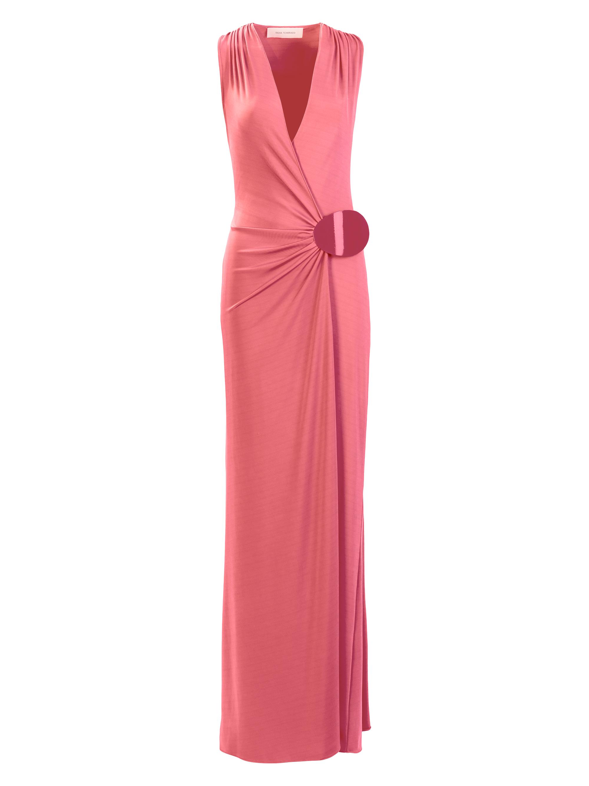 Silvia Tcherassi Women's Fadila Surplice Maxi Dress - Hot Pink
