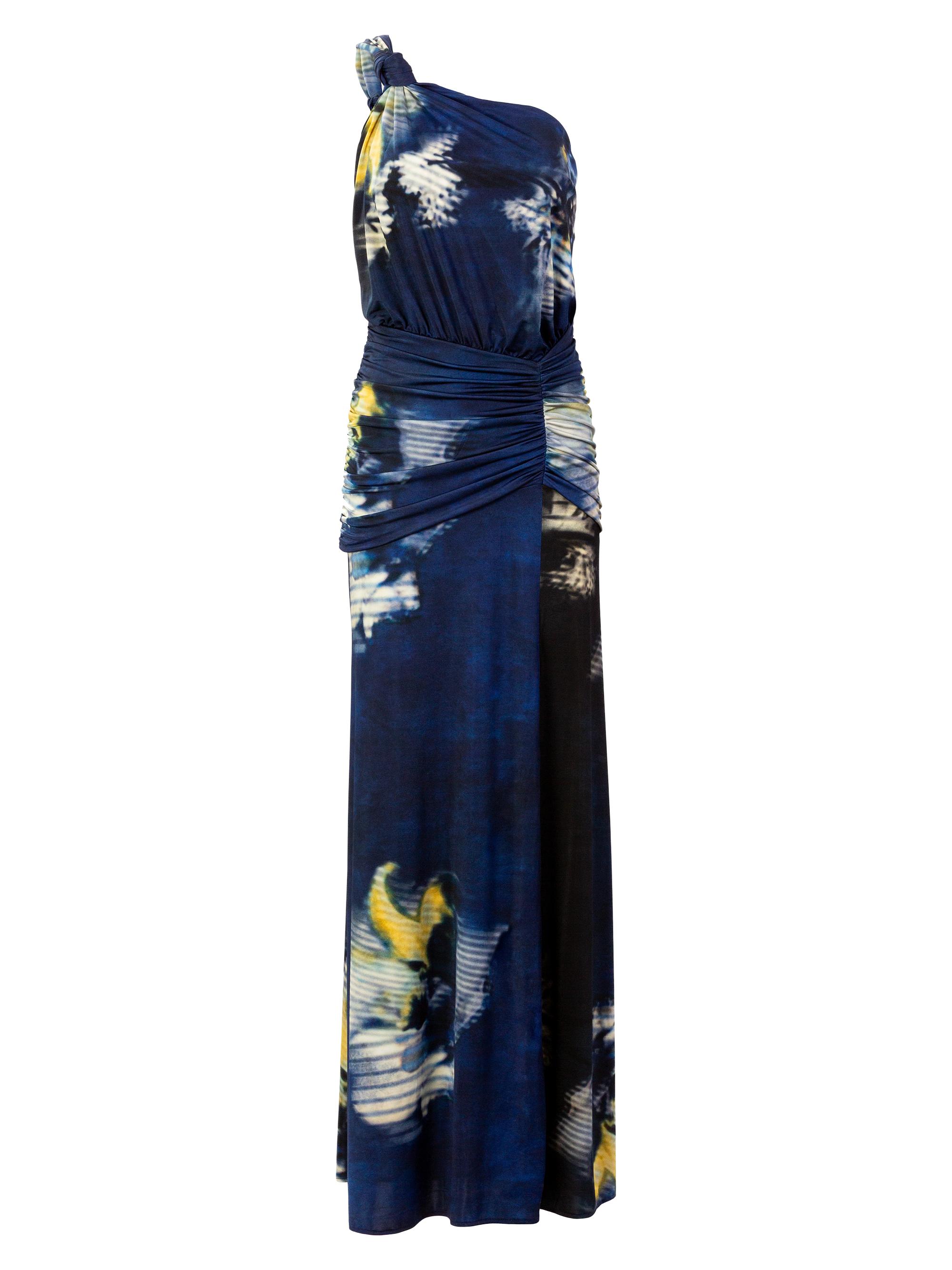 Silvia Tcherassi Women's Antara Ruched One-Shoulder Maxi Dress - Midnight Flower