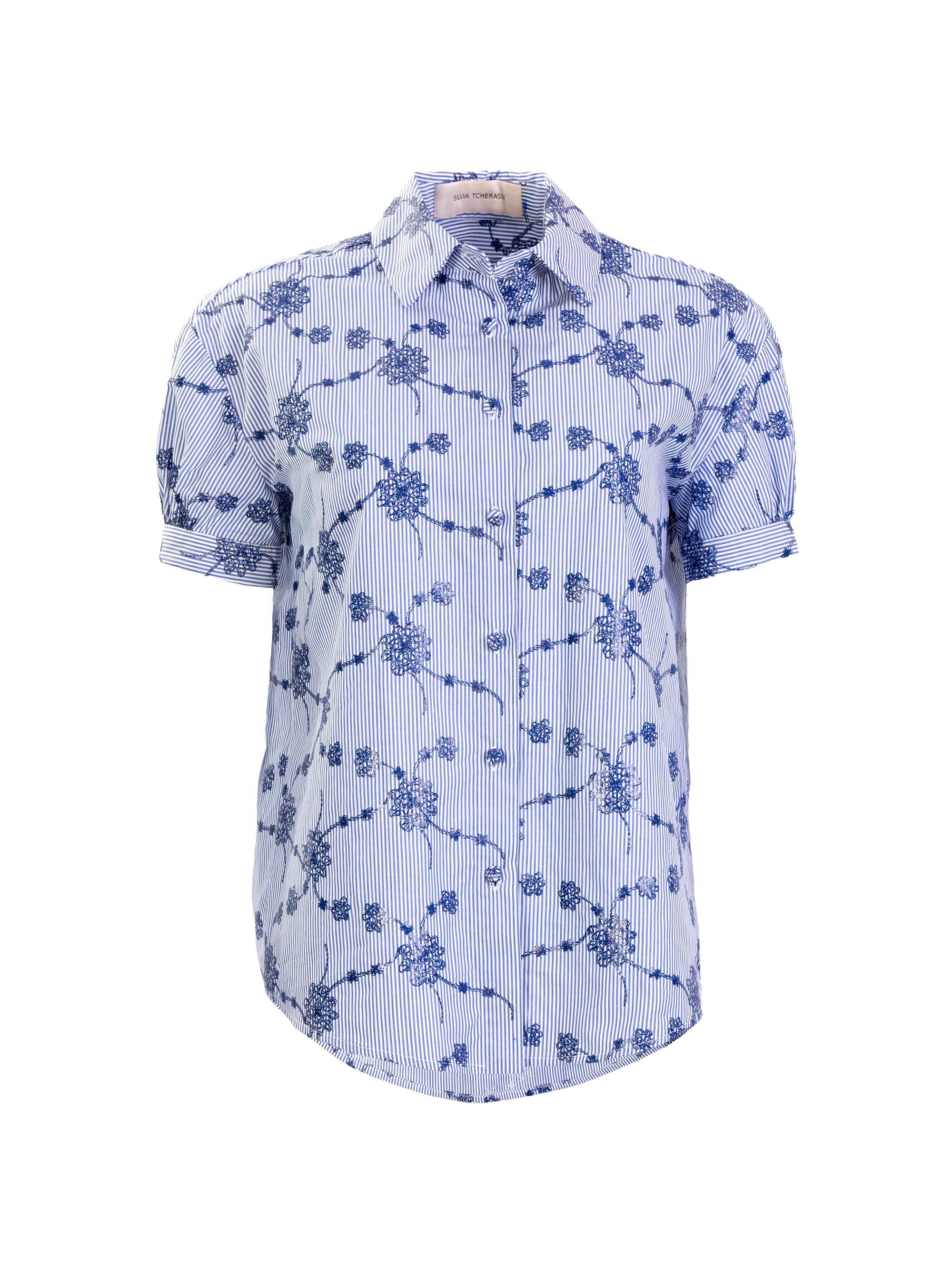 Silvia Tcherassi Women's Ileana Floral-Embroidered Poplin Blouse - Embroidered Mini Flowers