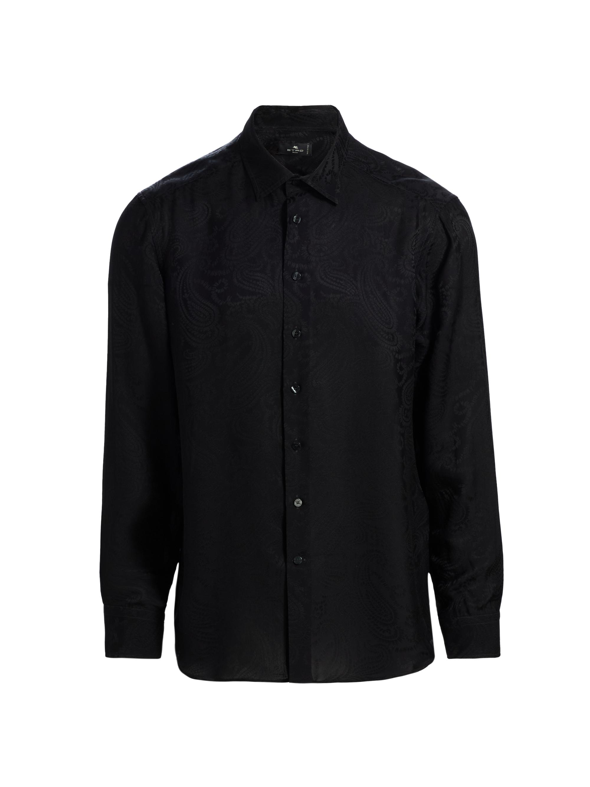 Etro Men's Tonal Paisley Roma Button-Front Shirt - Black