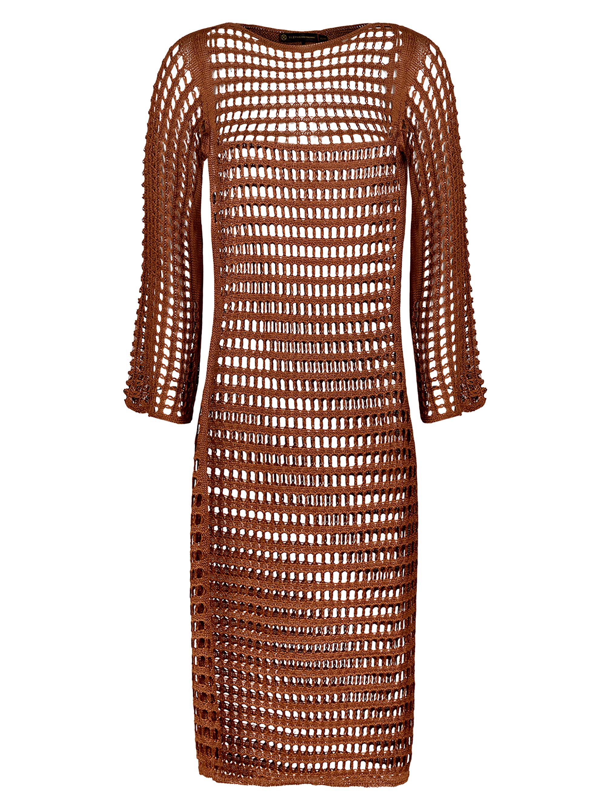ViX by Paula Hermanny Women's Belle Open-Knit Maxi Dress - Brown