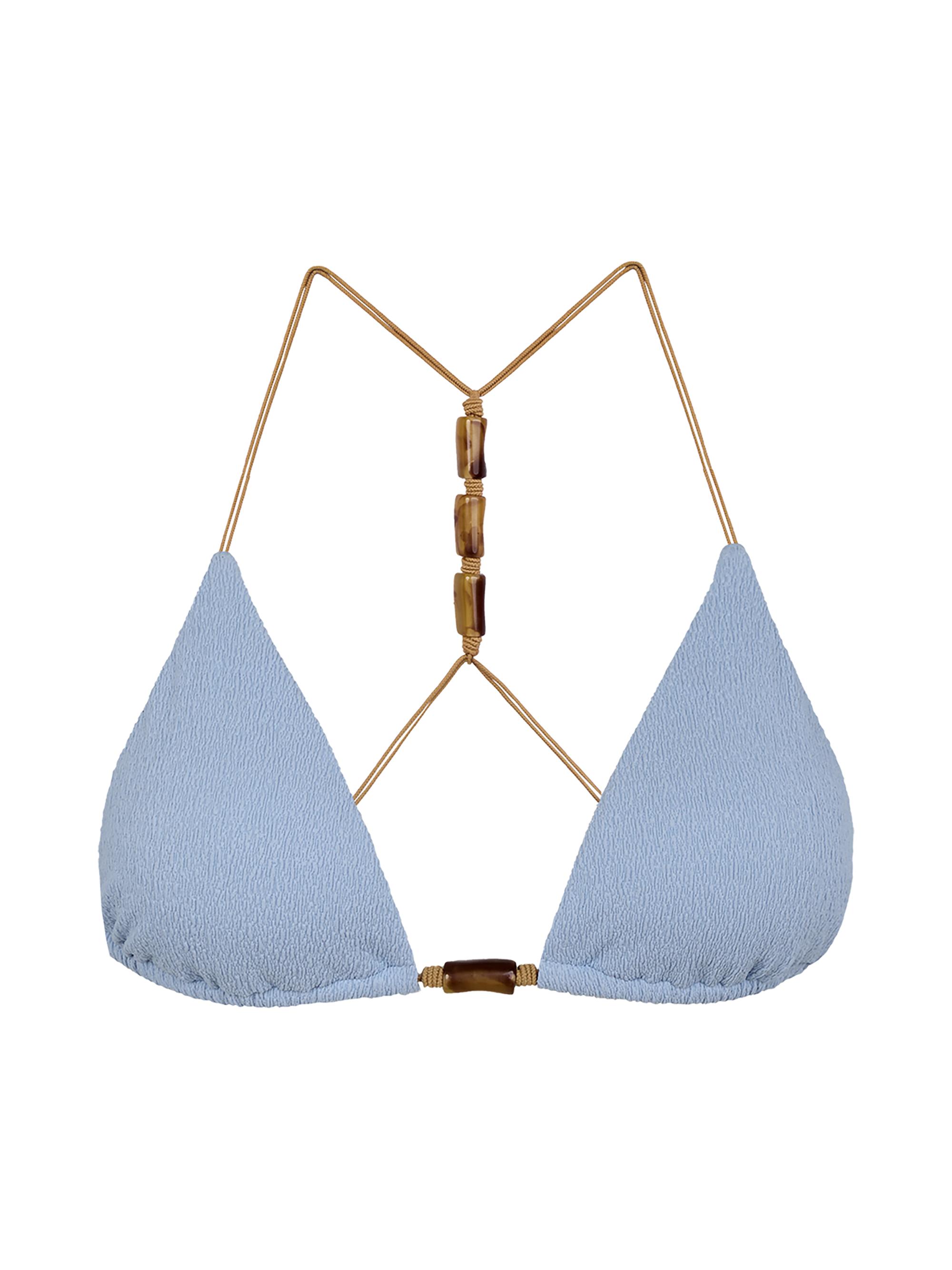 ViX by Paula Hermanny Women's Firenze Lesley Bead-Accent Bikini Top - Blue