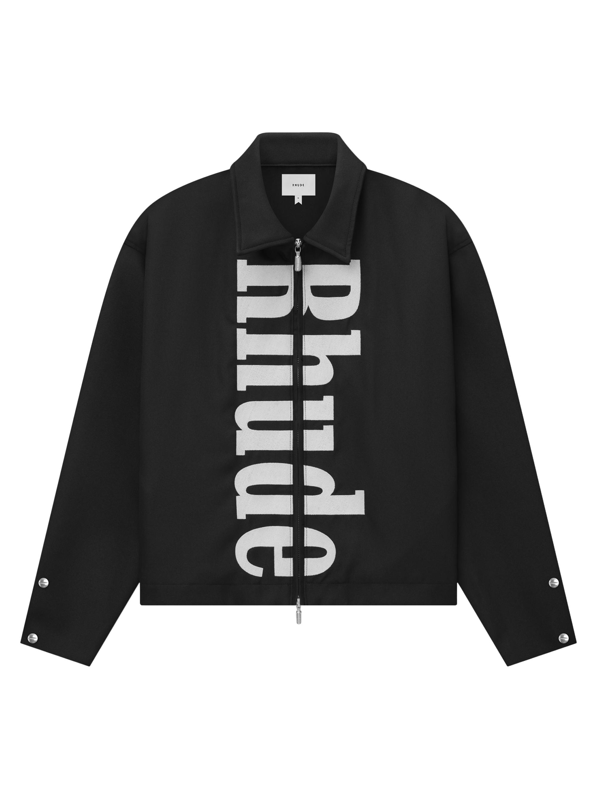 Rhude Men's Logo Wool Work Jacket - Black White