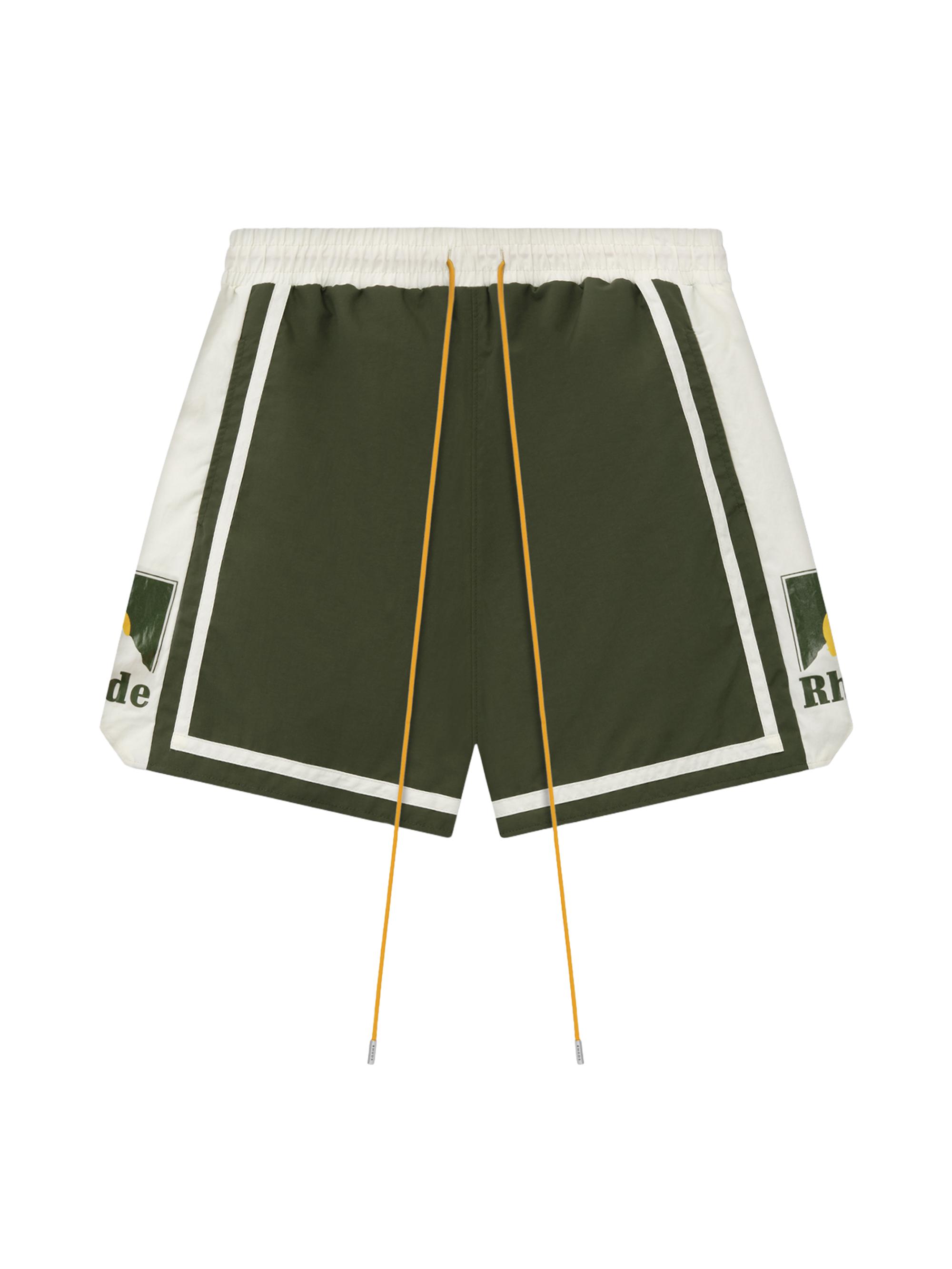 Rhude Men's Moonlight Logo Shorts - Green Off White