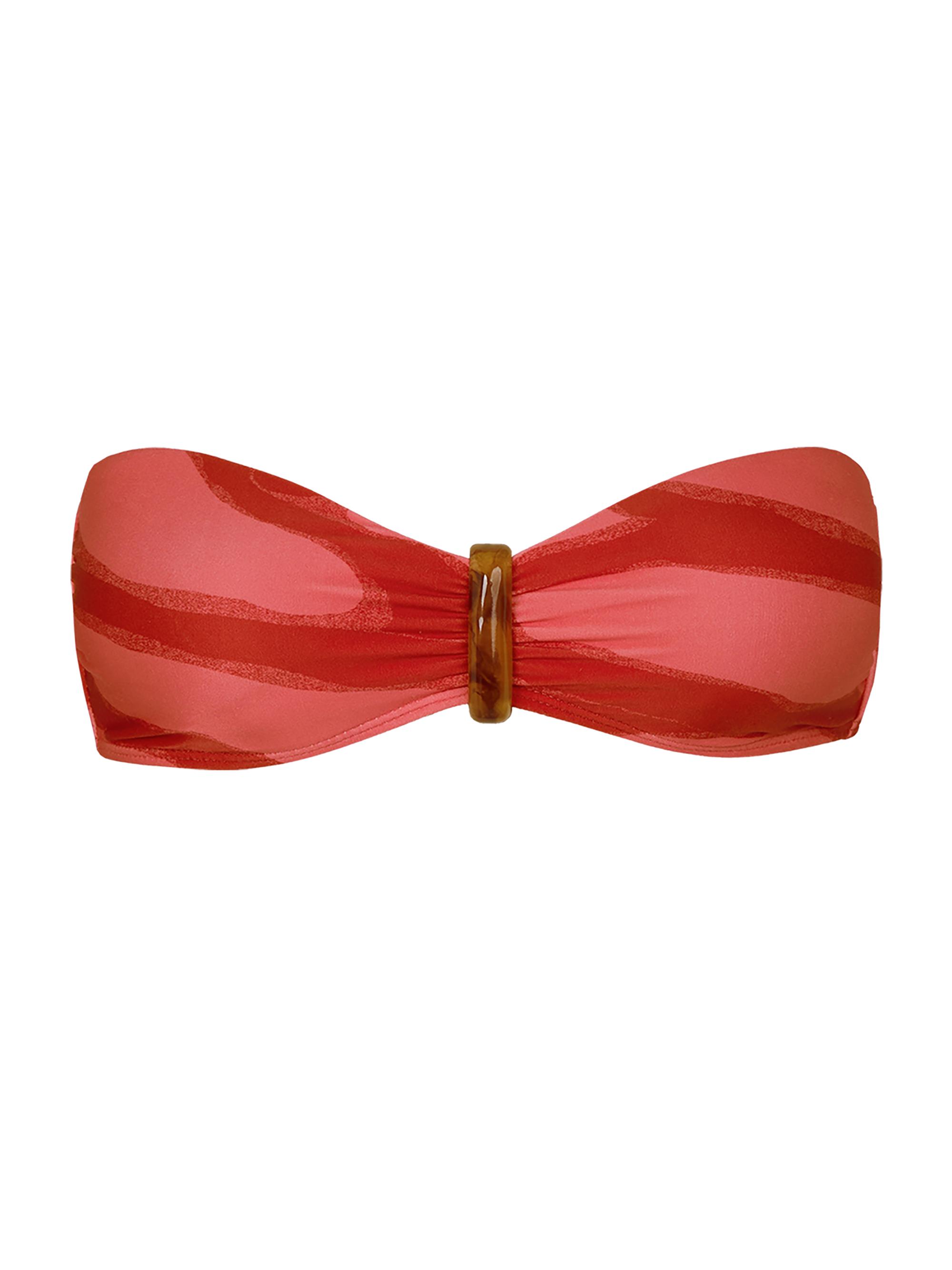 ViX by Paula Hermanny Women's Enigma Iggy Striped Bandeau Bikini Top