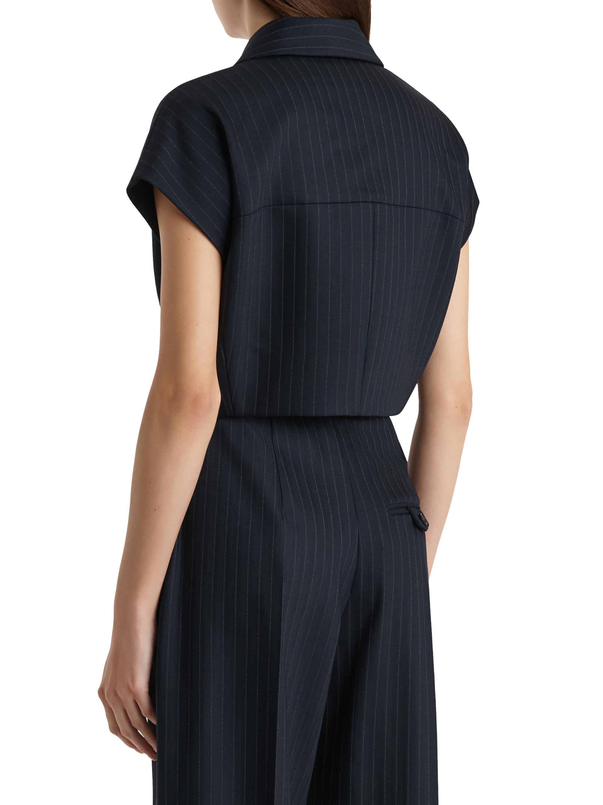 Khaite Robin Striped Zip-Front Crop Top | Saks Fifth Avenue