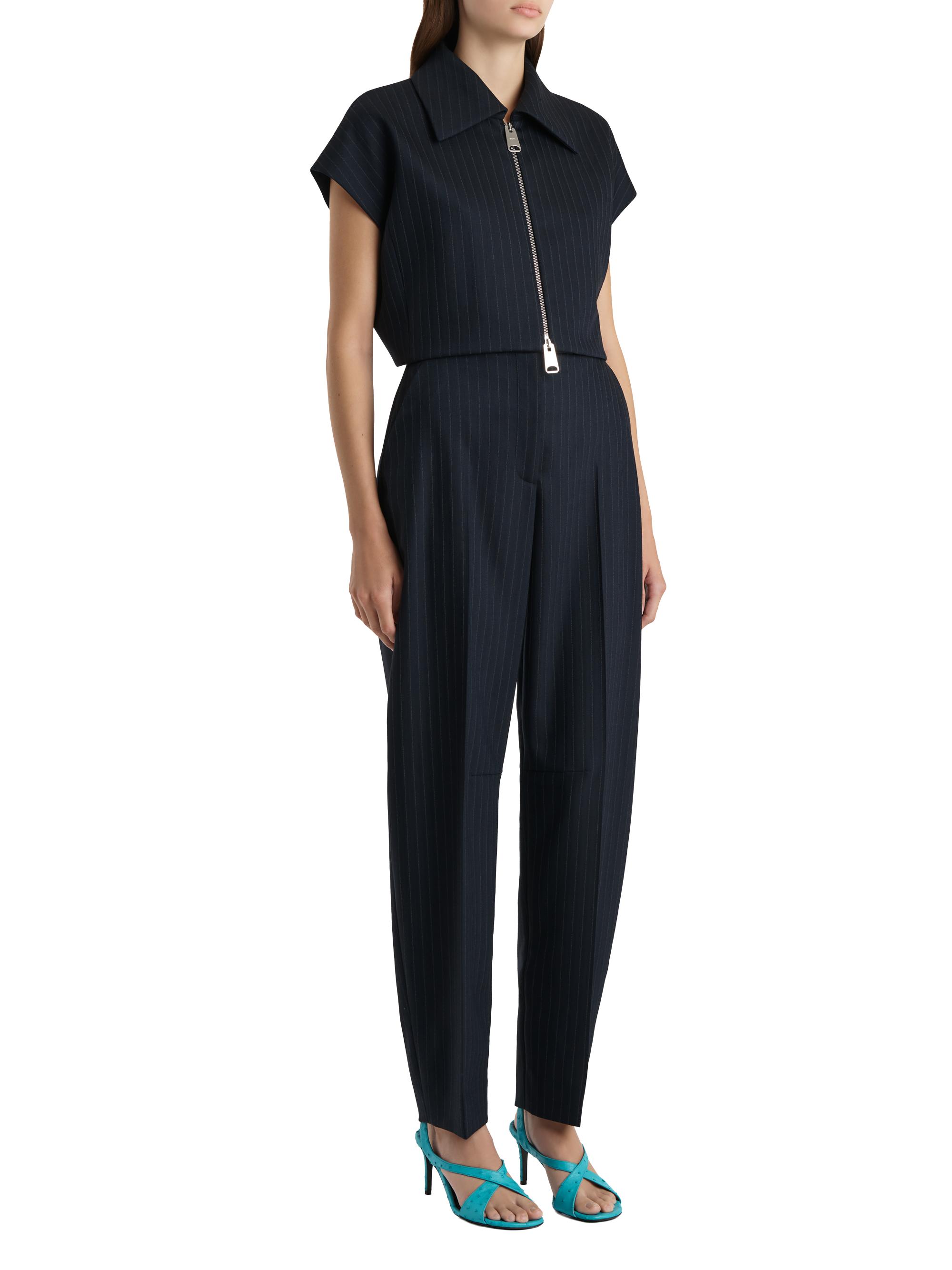 Khaite Robin Striped Zip-Front Crop Top | Saks Fifth Avenue