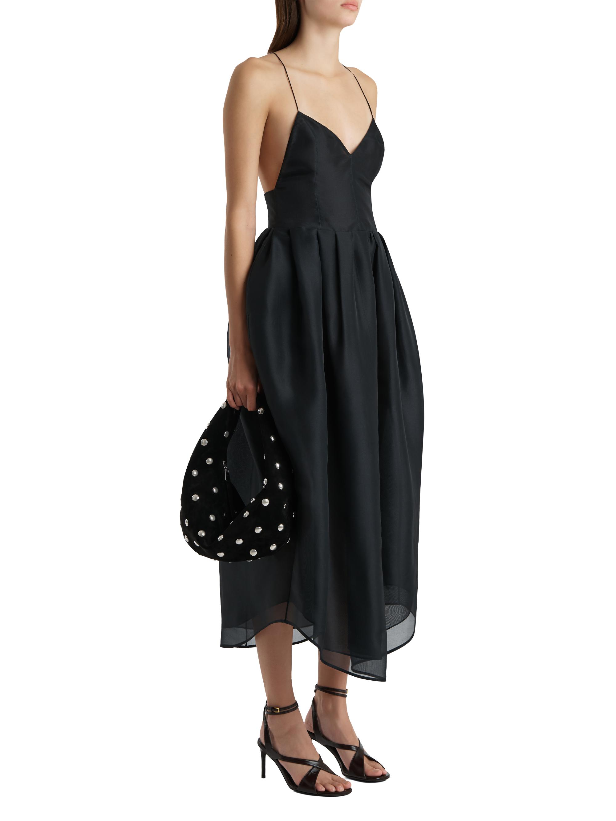 colette satin cutout midi dress Colette silk organza midi dress in black - Khaite
