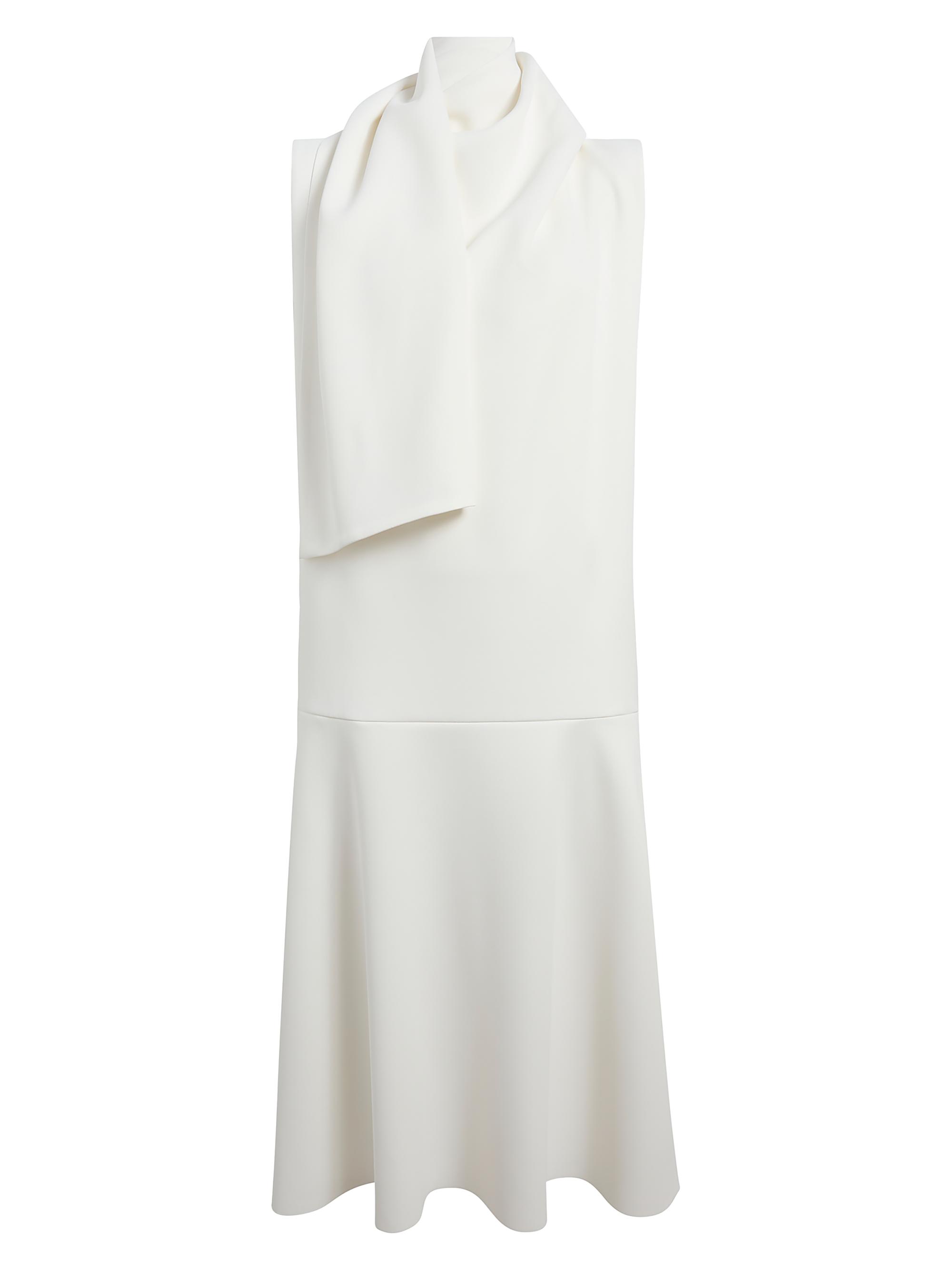 Khaite Women's Loell Scarf Midi-Dress - Chalk