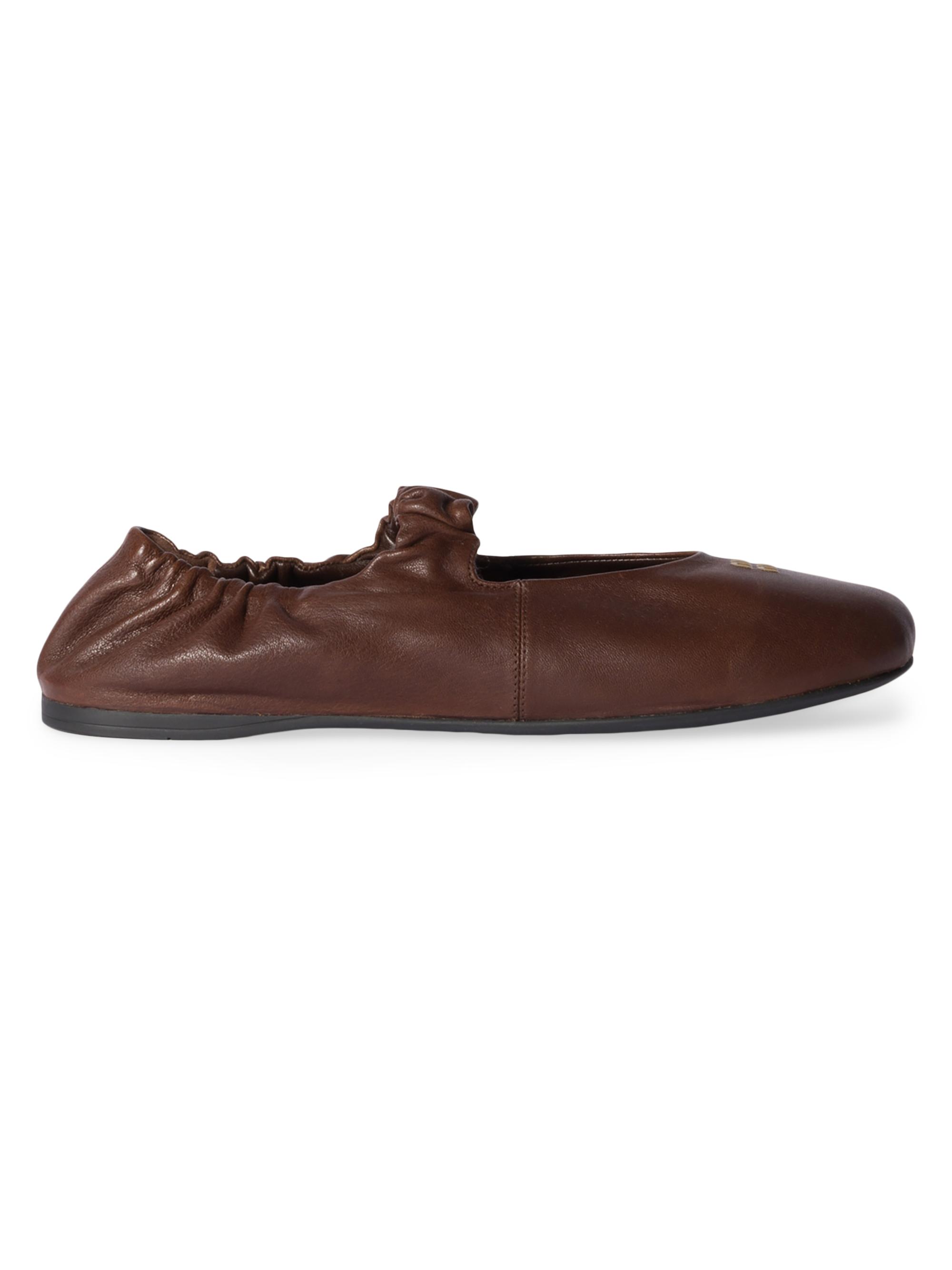 Miu Miu Women's Ruches Nappa Leather Ballerinas - Brown