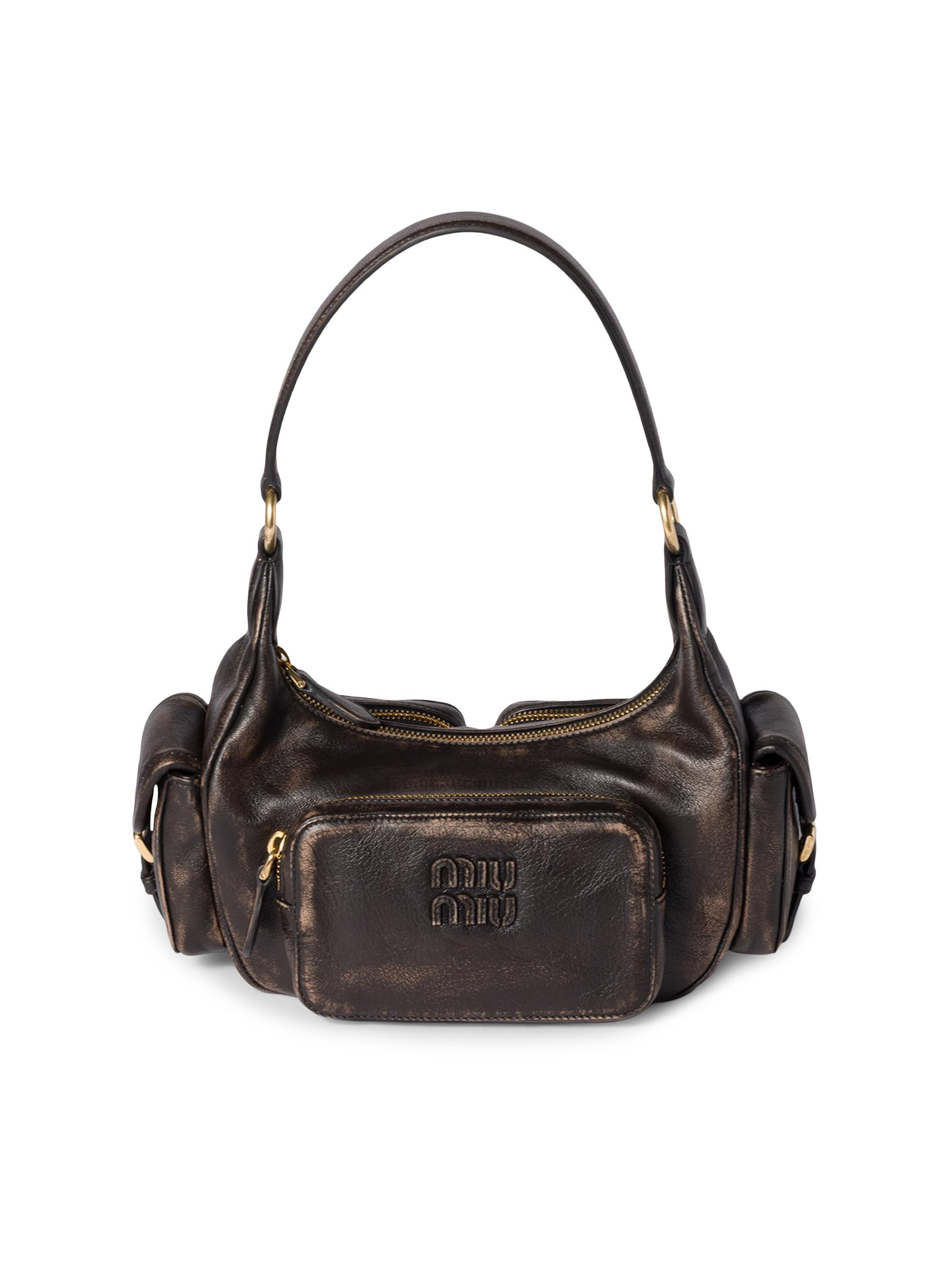 Miu Miu Pocket Nappa Leather Shoulder Handle Bag | Saks Fifth Avenue
