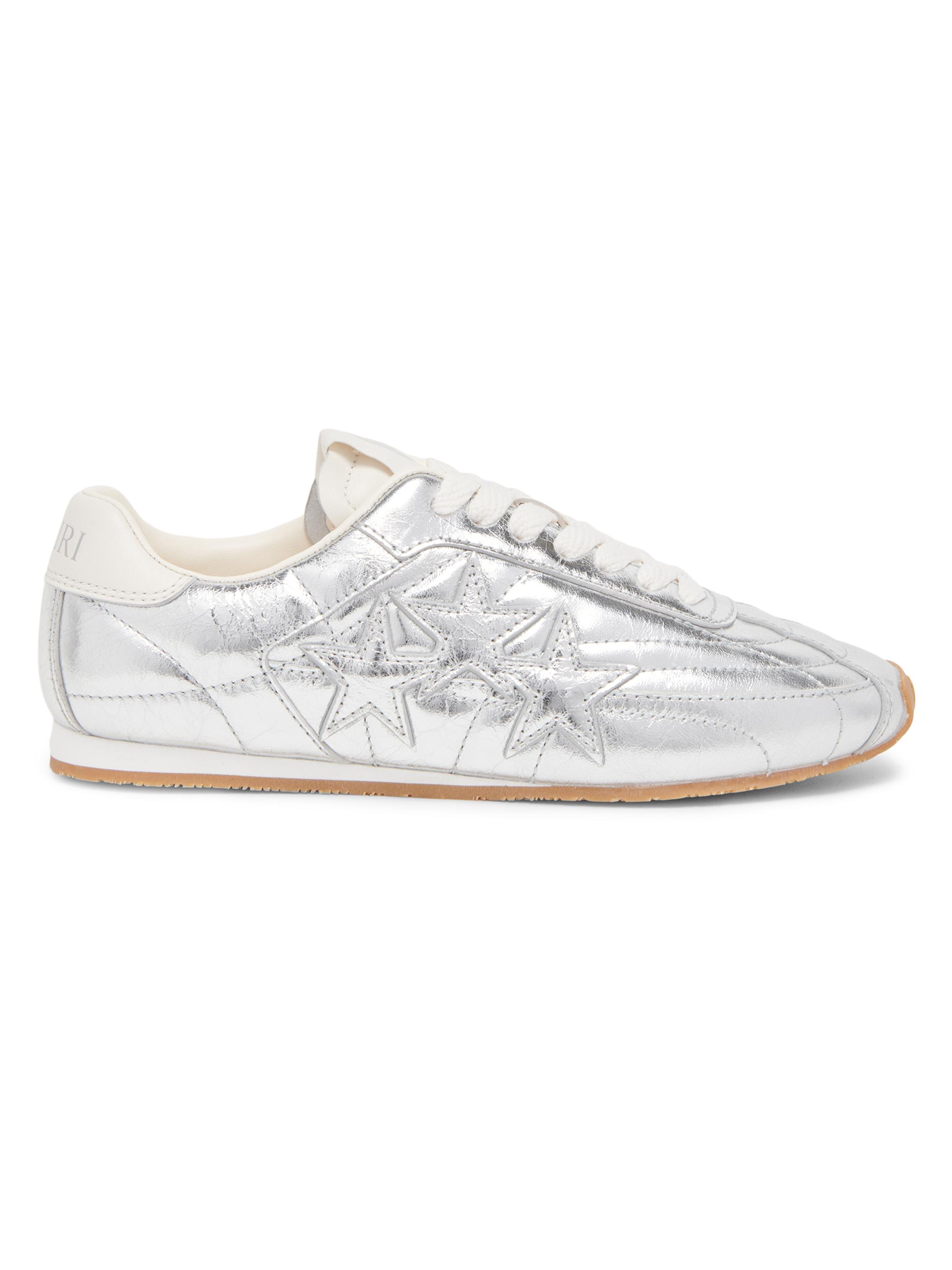 Amiri Women's Pacific Metallic Leather Football Sneakers - Silver