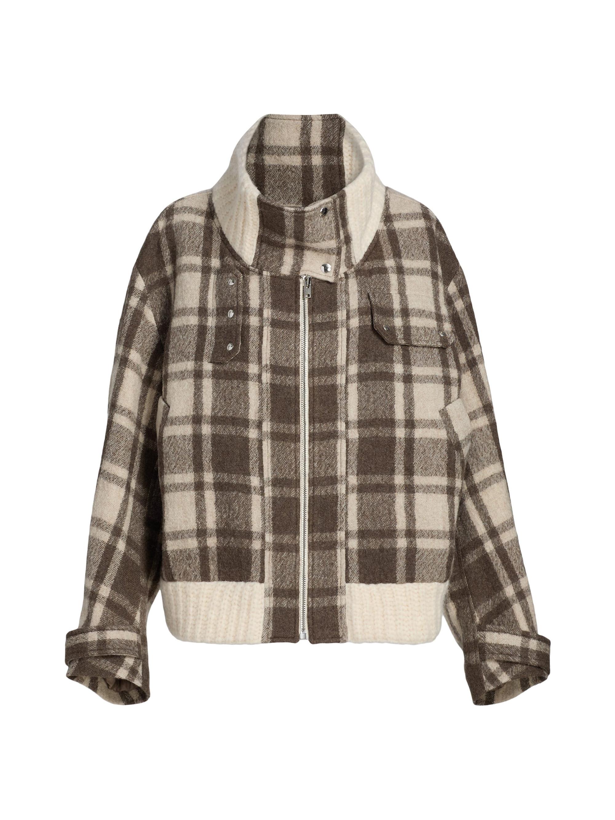 IRO Women's Fabricia Wool Bomber Jacket - Ecru Brown