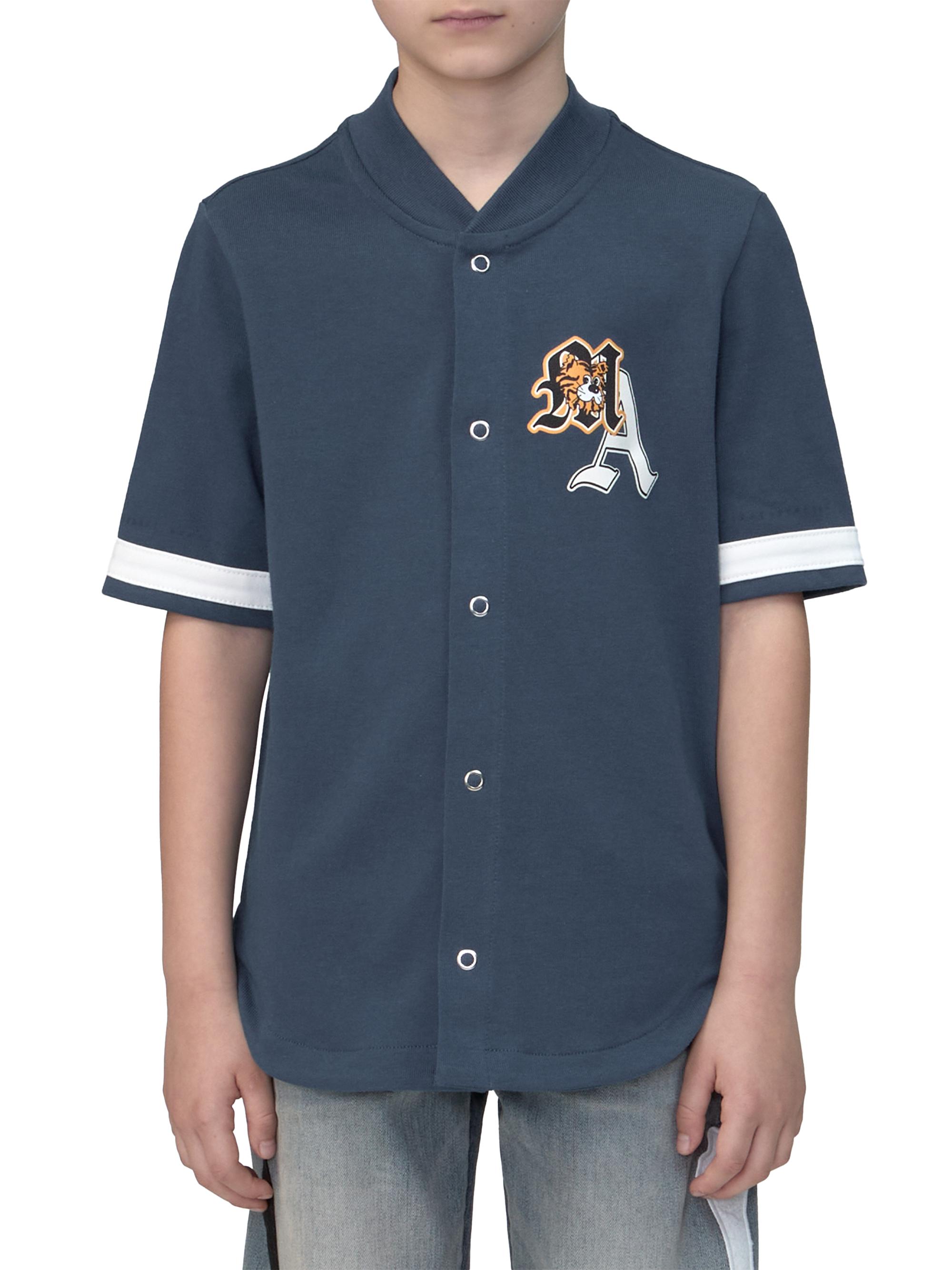 Amiri Little Boy's & Boy's Varsity Patch Baseball Shirt - Dark Indigo
