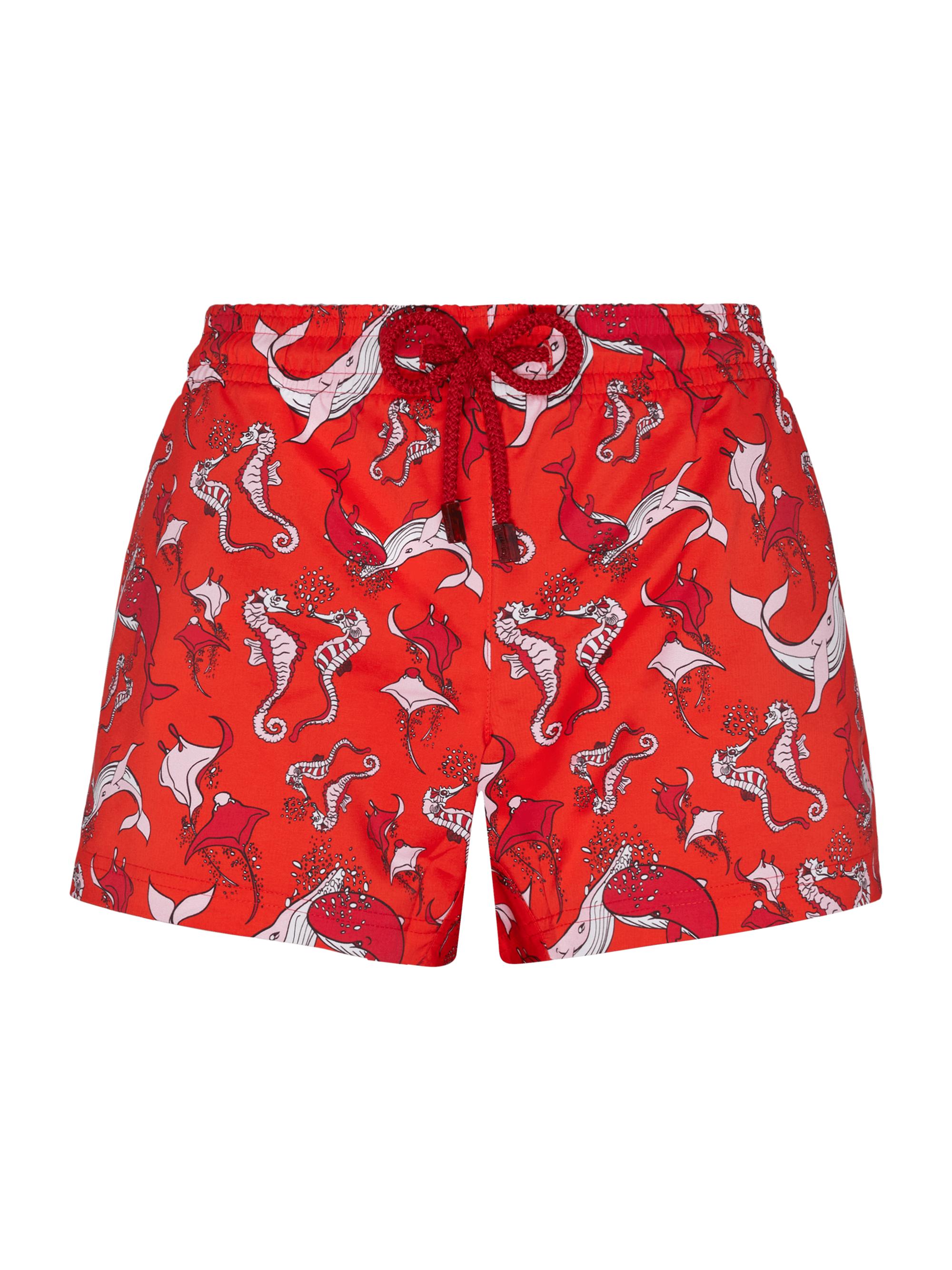 Vilebrequin Women's Whale-Print Swim Shorts - Coquelicot