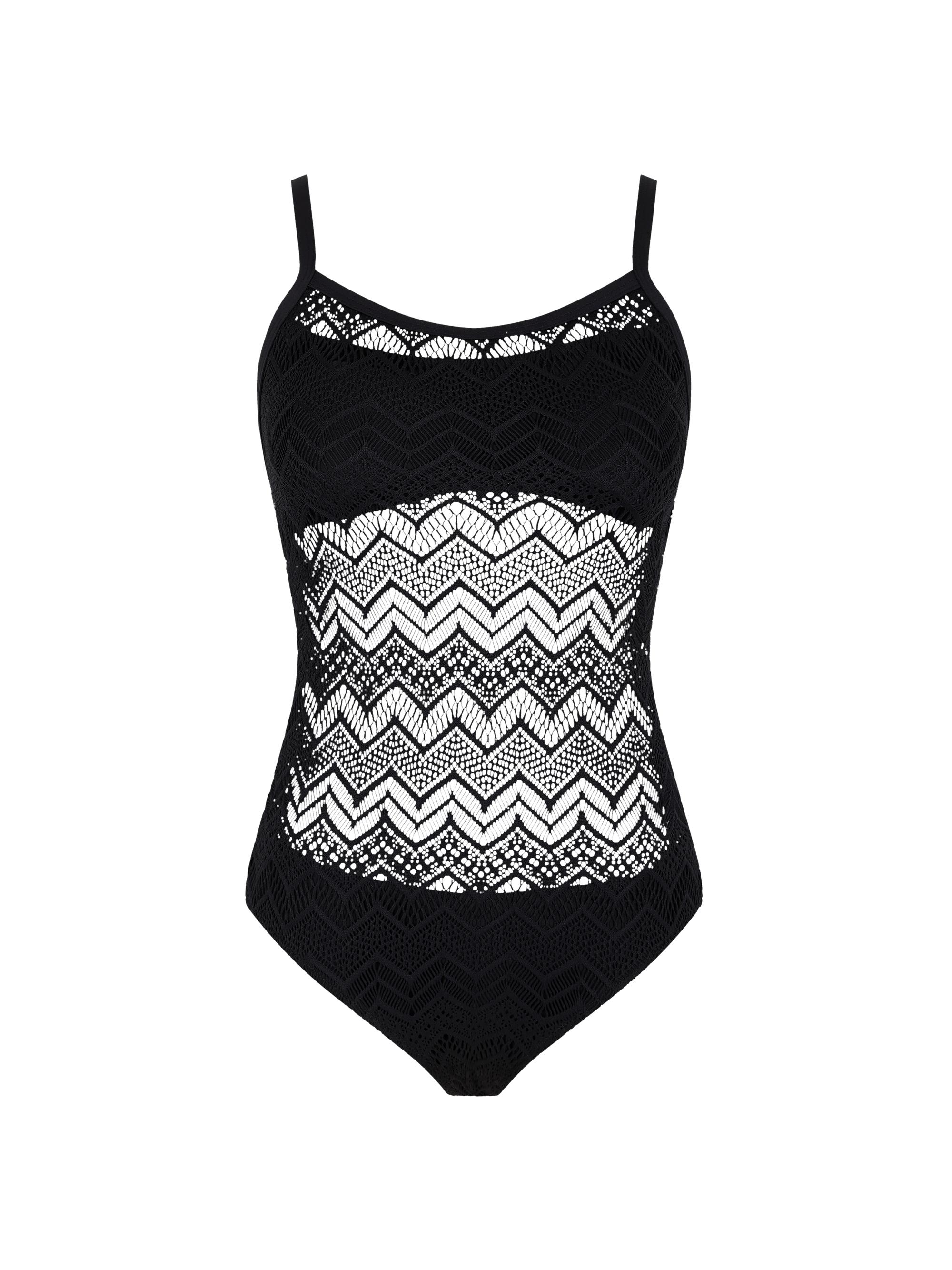 Vilebrequin Women's Zigzag Crochet One-Piece Swimsuit - Noir