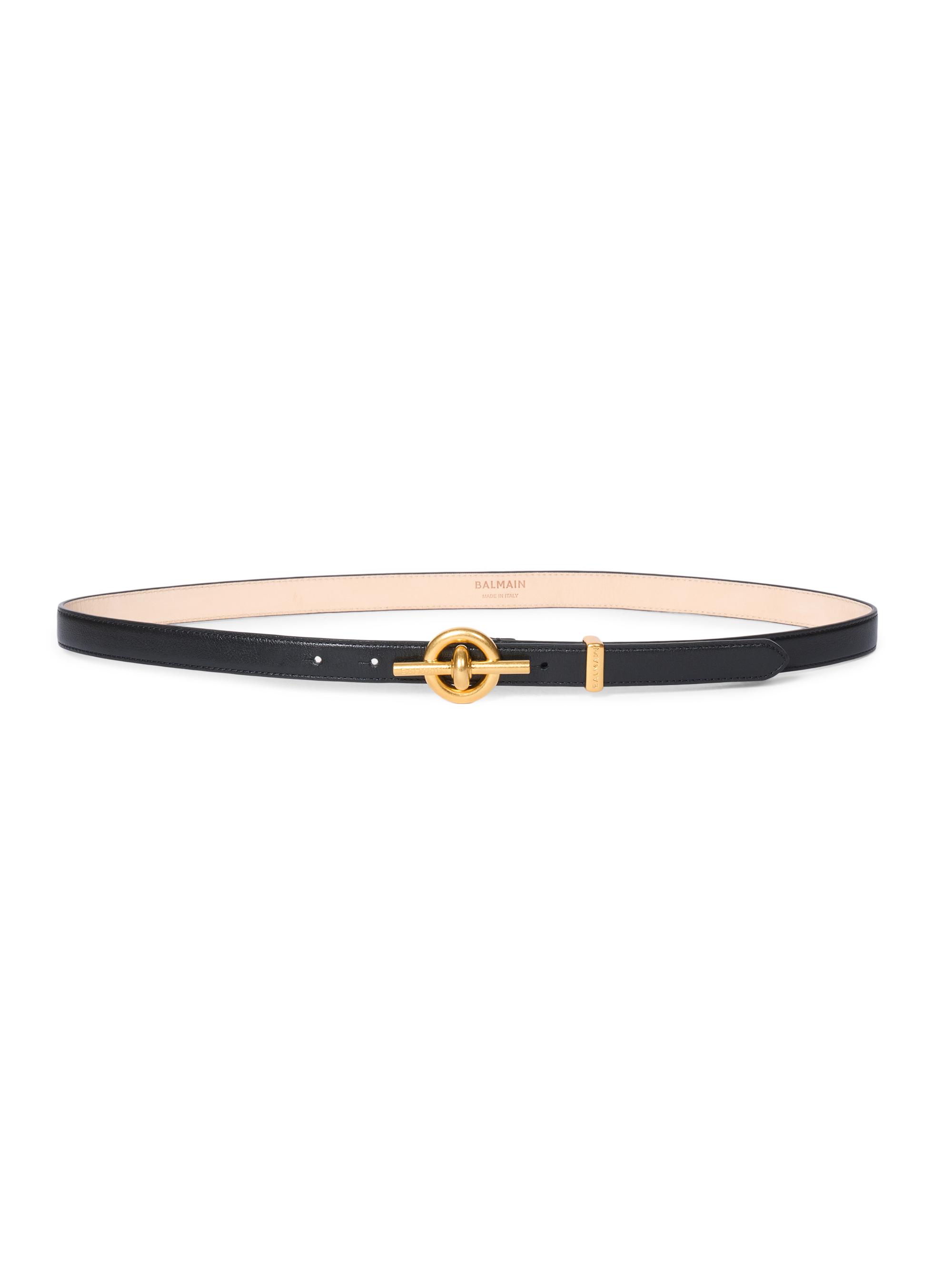Balmain Women's T-Bar Leather Belt - Noir