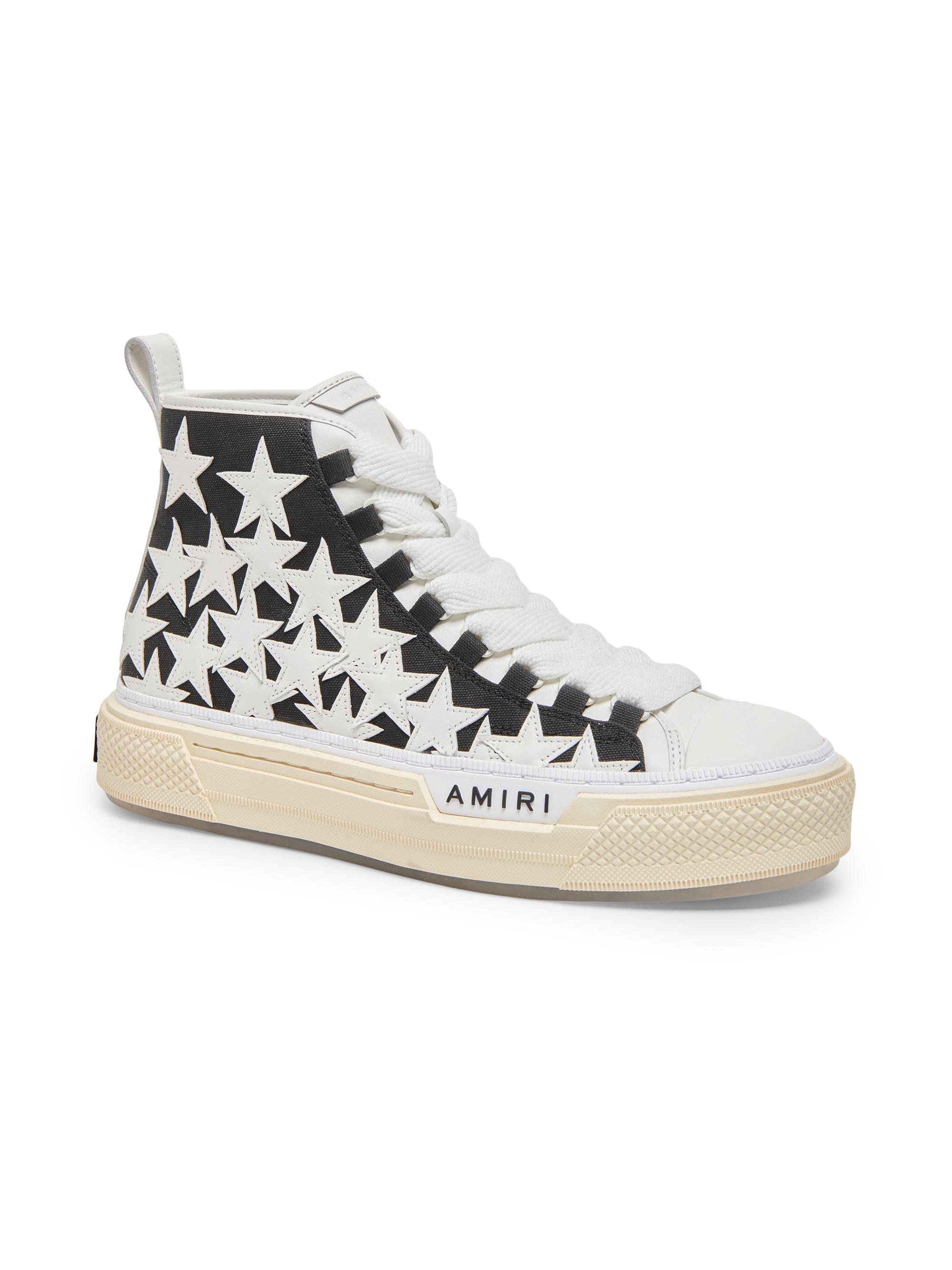 Amiri Men's Stars Court High-Top Sneakers - Black - back view in Black